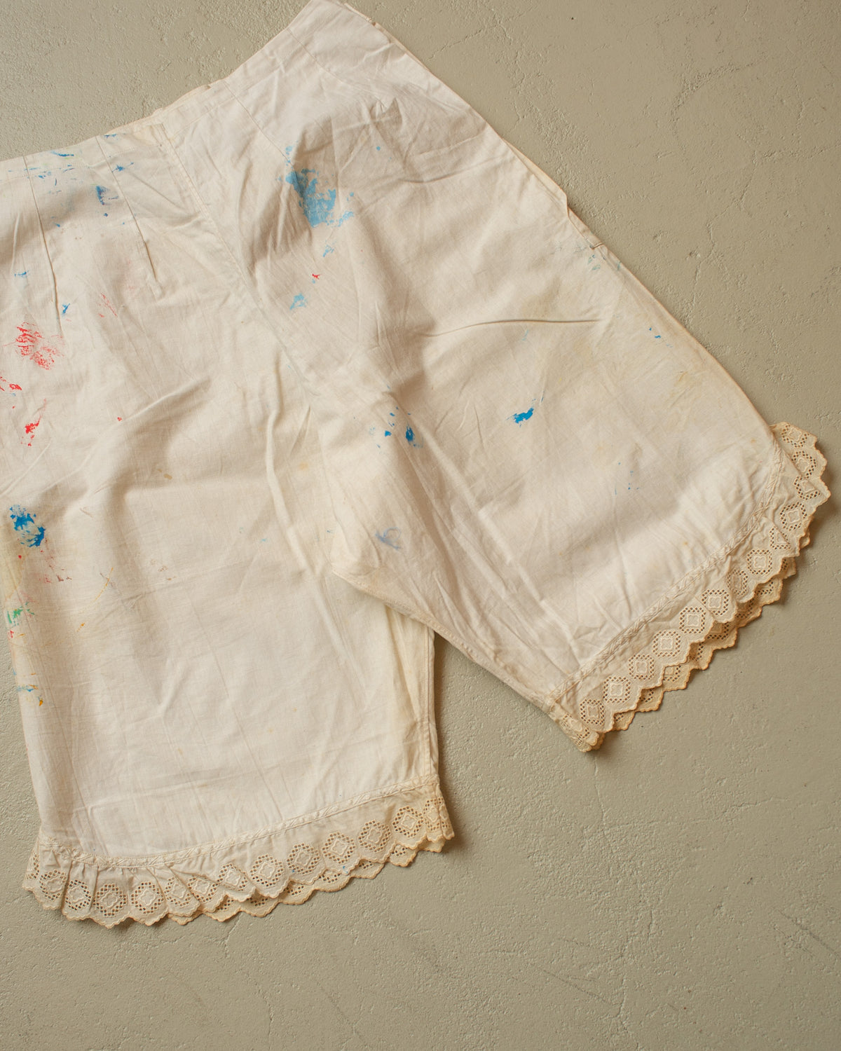 1910s/20s German Womens Painter Cotton Shorts white - W29