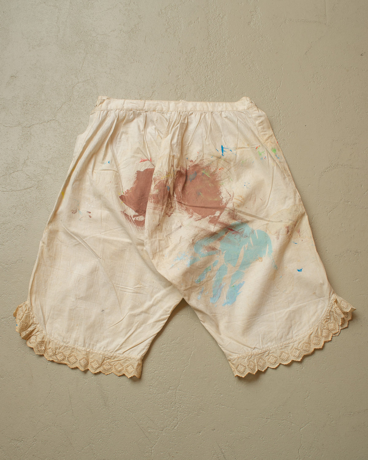 1910s/20s German Womens Painter Cotton Shorts white - W29