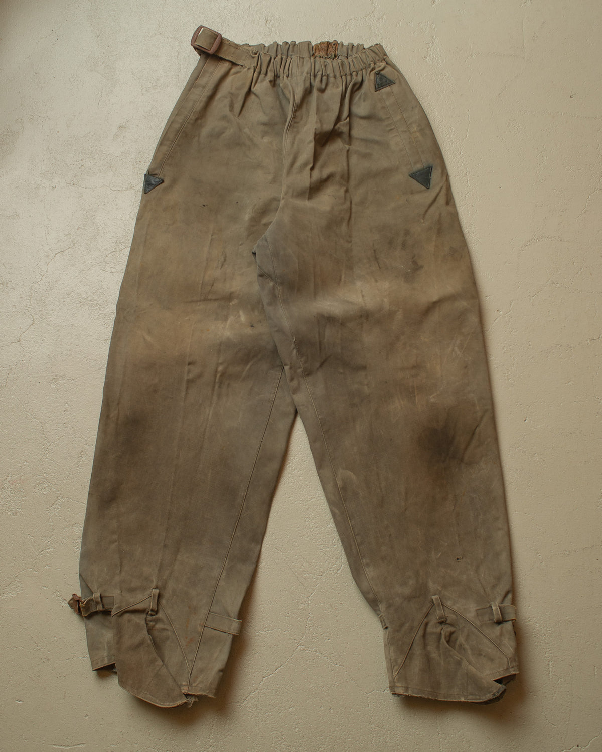 1940s/50s German Poseidon Motorcycle Weather Overpants khaki - L/XL