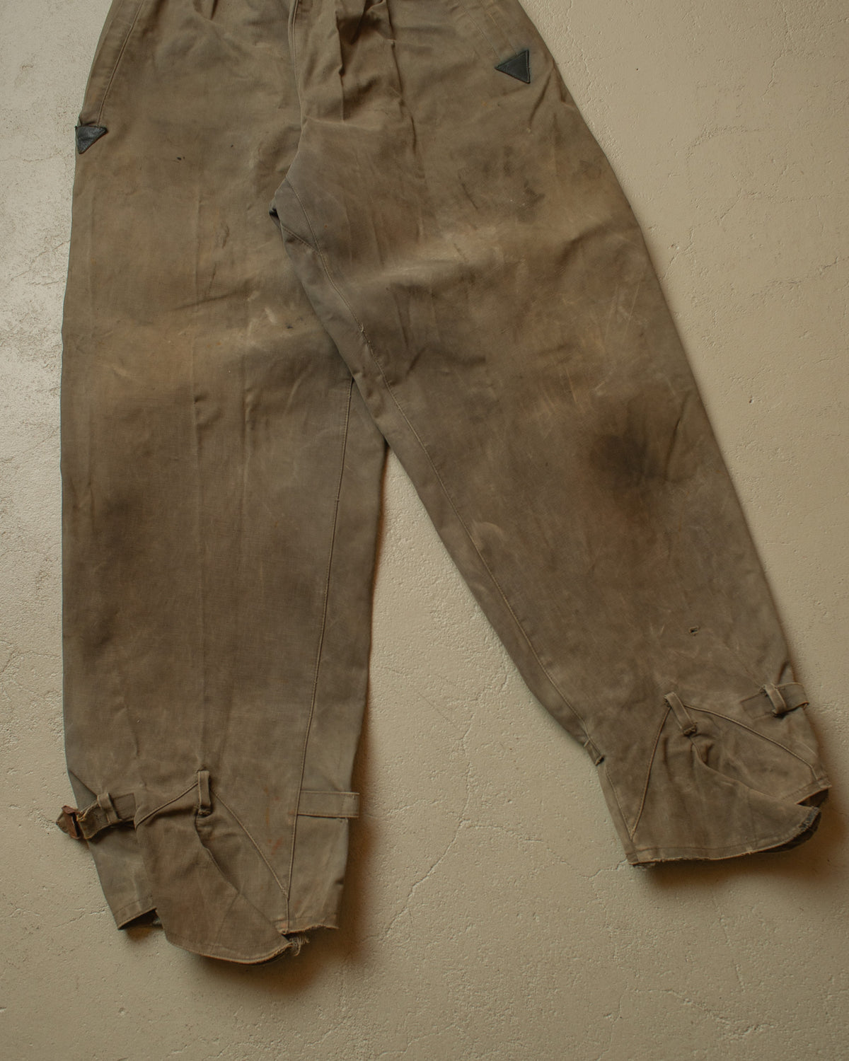 1940s/50s German Poseidon Motorcycle Weather Overpants khaki - L/XL