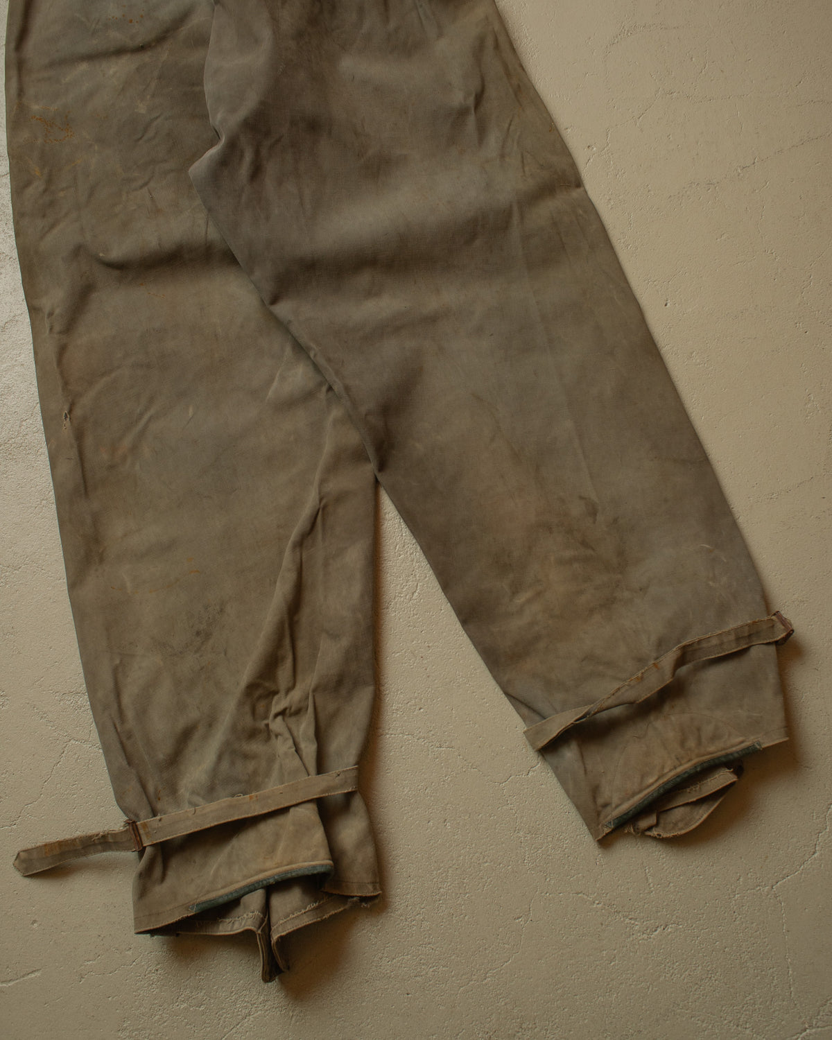 1940s/50s German Poseidon Motorcycle Weather Overpants khaki - L/XL