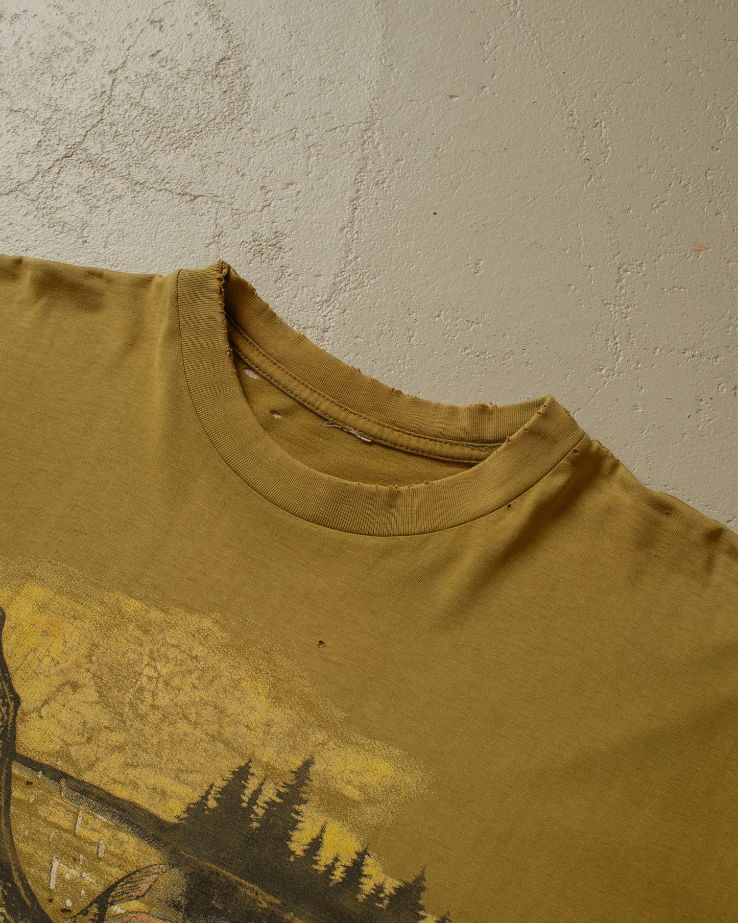1990s distressed Wildlife T-shirt khaki - L/XL