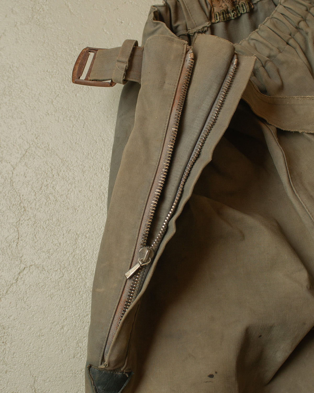 1940s/50s German Poseidon Motorcycle Weather Overpants khaki - L/XL