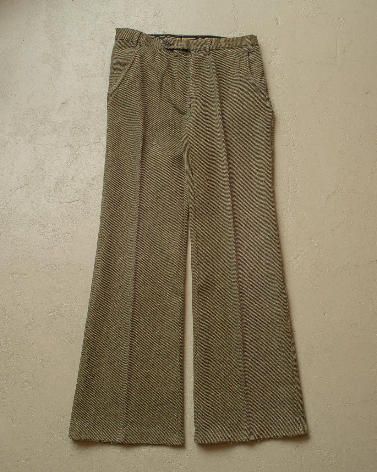 1960s/70s C&A Angelo Litrico Flared Wool Pants green - W30,5 L32,5