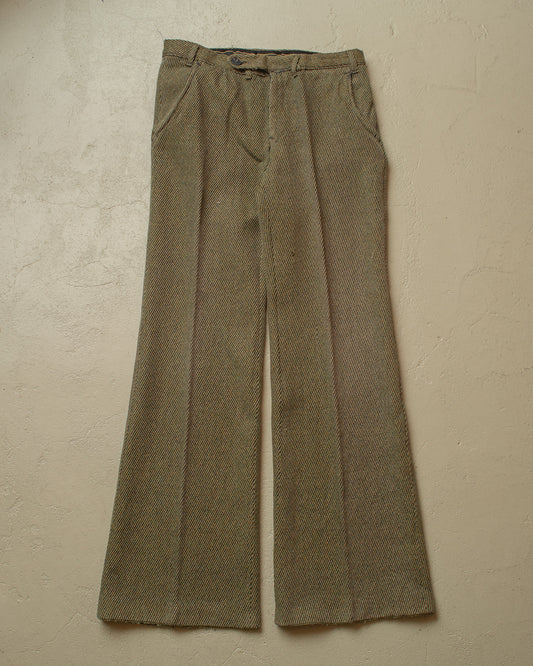 1960s/70s C&A Angelo Litrico Flared Wool Pants green - W30,5 L32,5