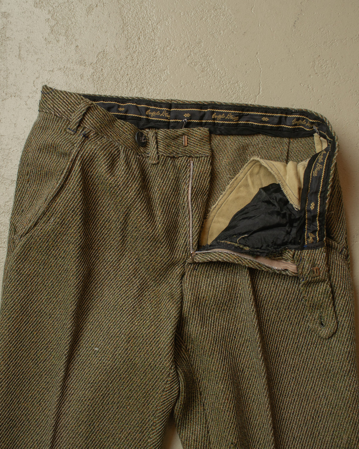1960s/70s C&A Angelo Litrico Flared Wool Pants green - W30,5 L32,5