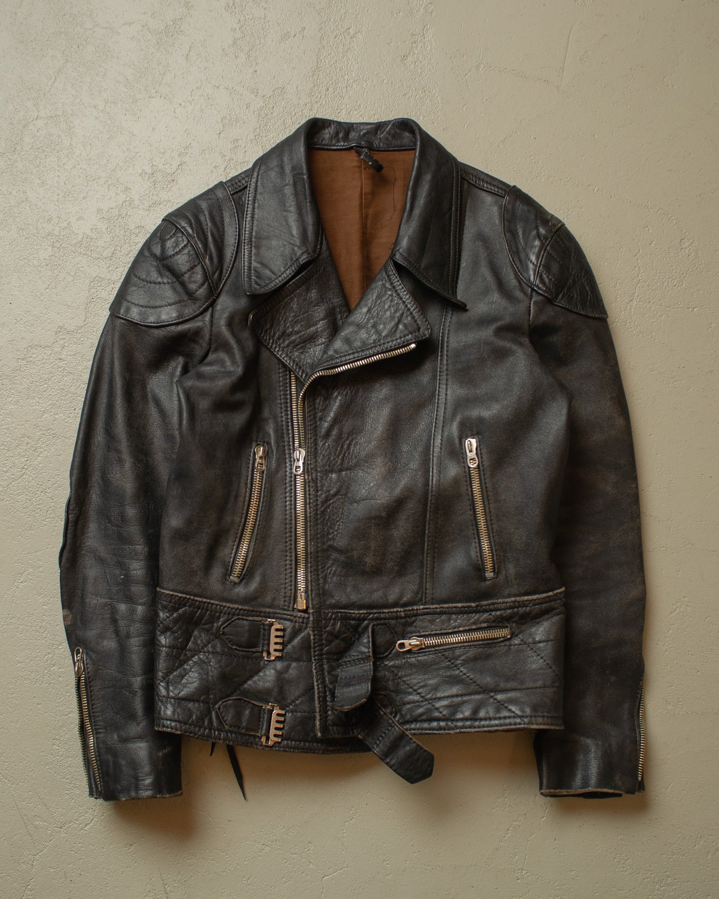 1960s/70s Leather Biker Jacket black - M