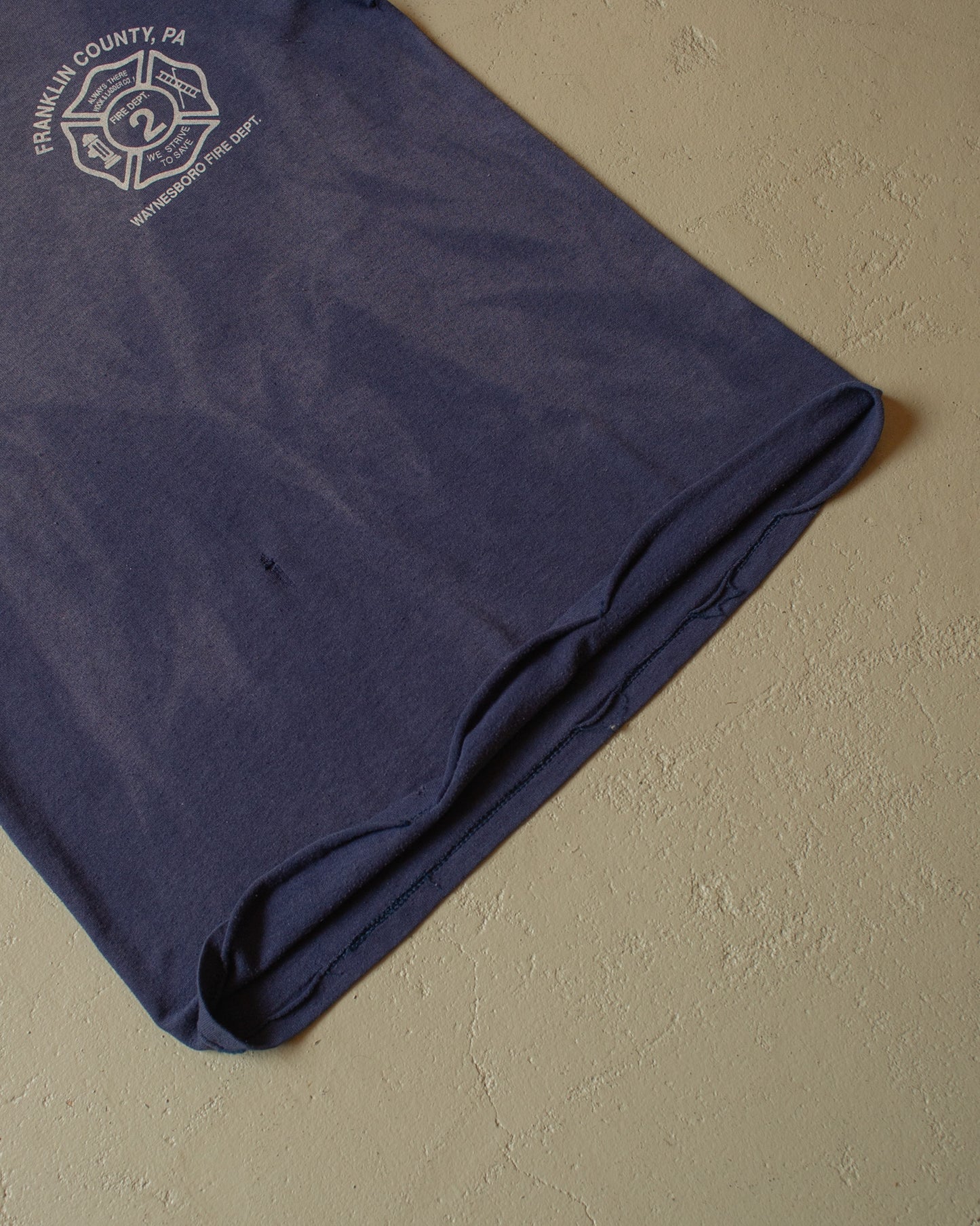 1990s sunfaded Fire Department T-shirt blue - S