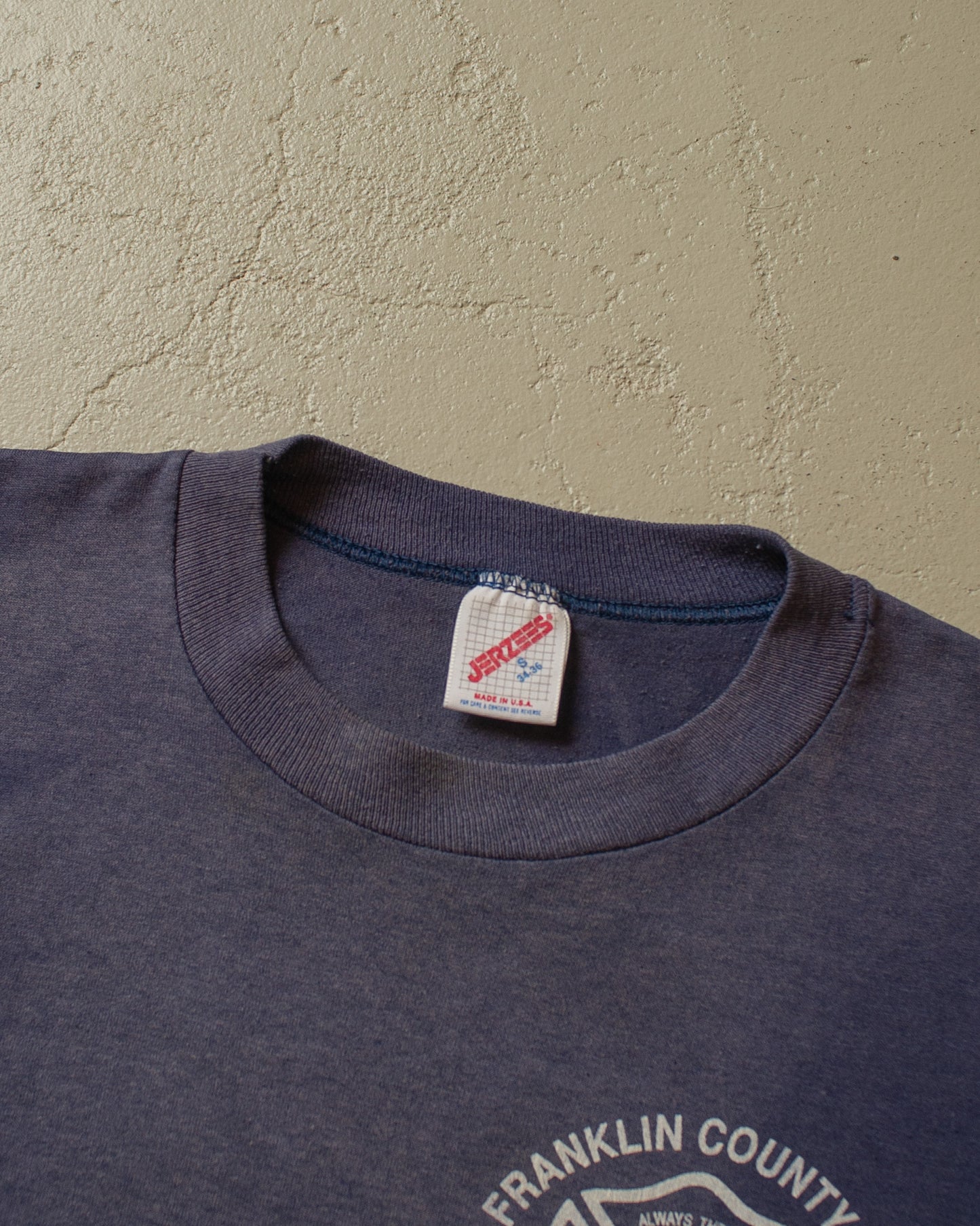 1990s sunfaded Fire Department T-shirt blue - S