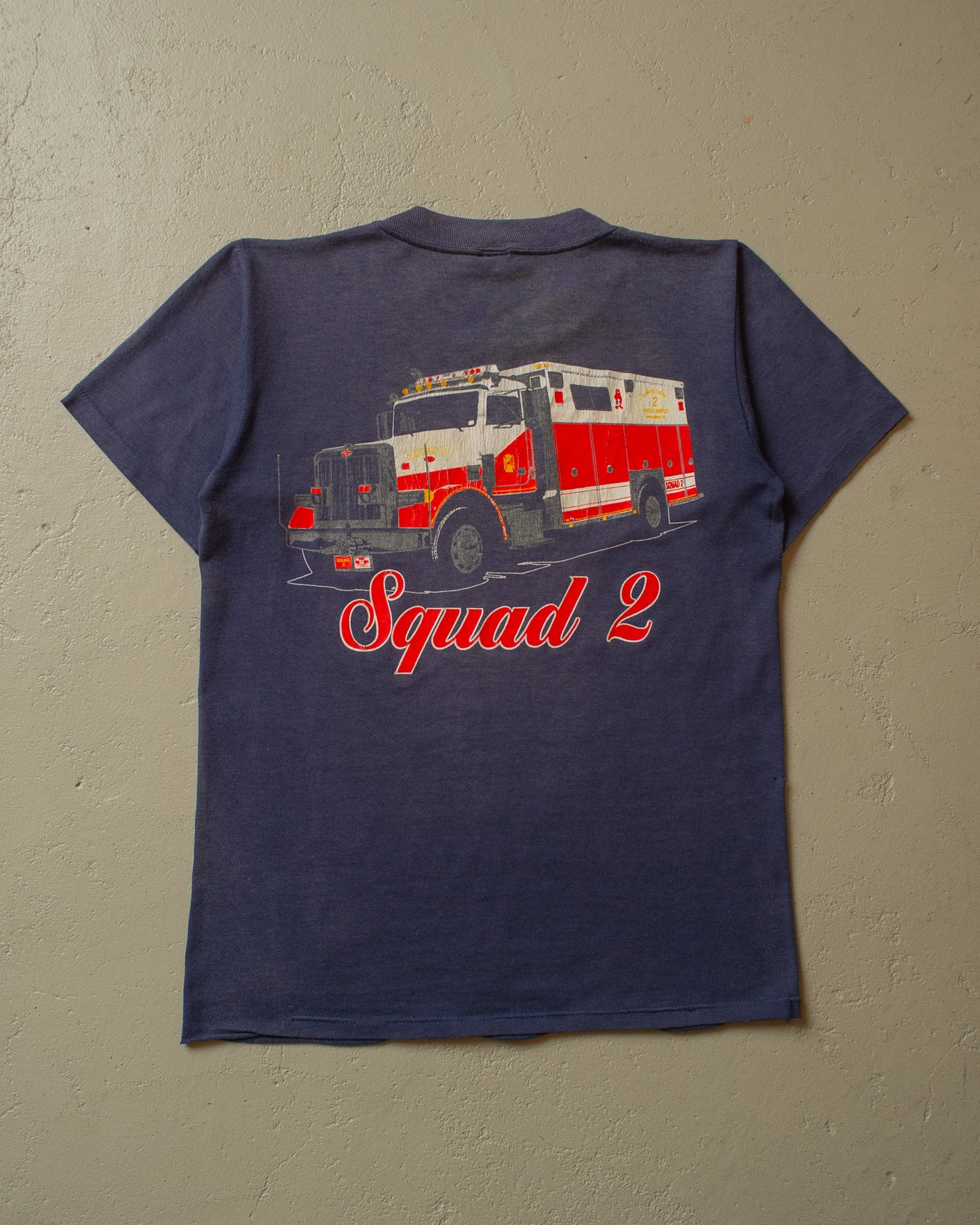 1990s sunfaded Fire Department T-shirt blue - S