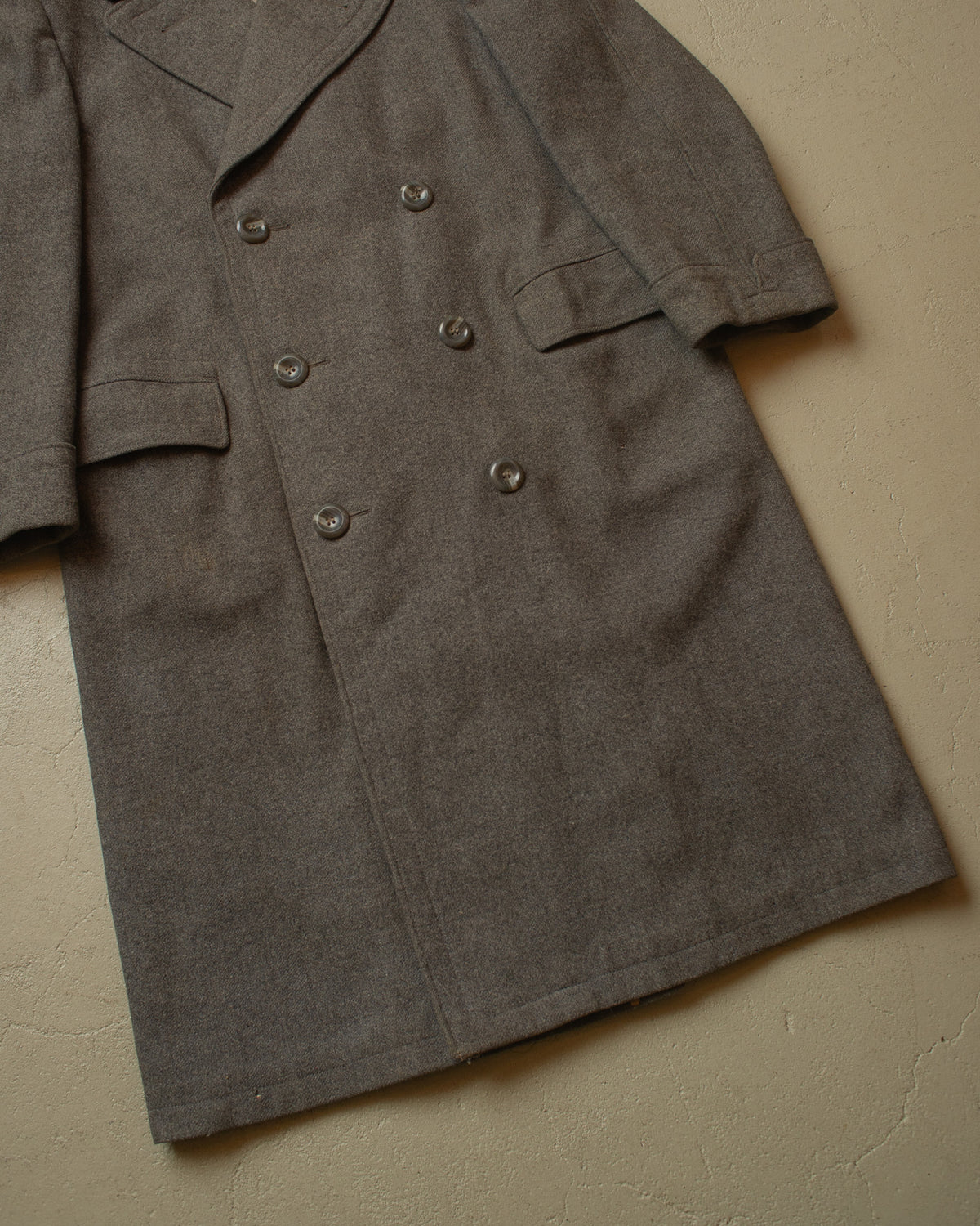 1930s/40s German Double Breasted Wool Overcoat grey - L/XL