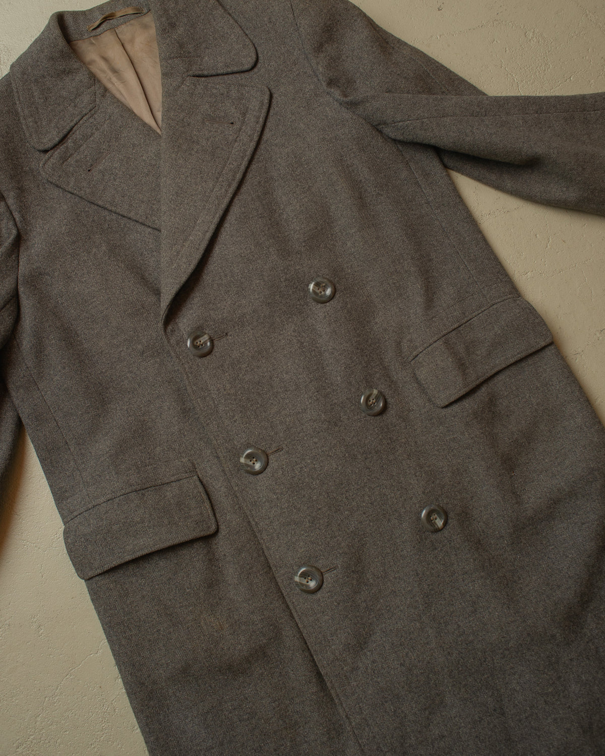 1930s/40s German Double Breasted Wool Overcoat grey - L/XL