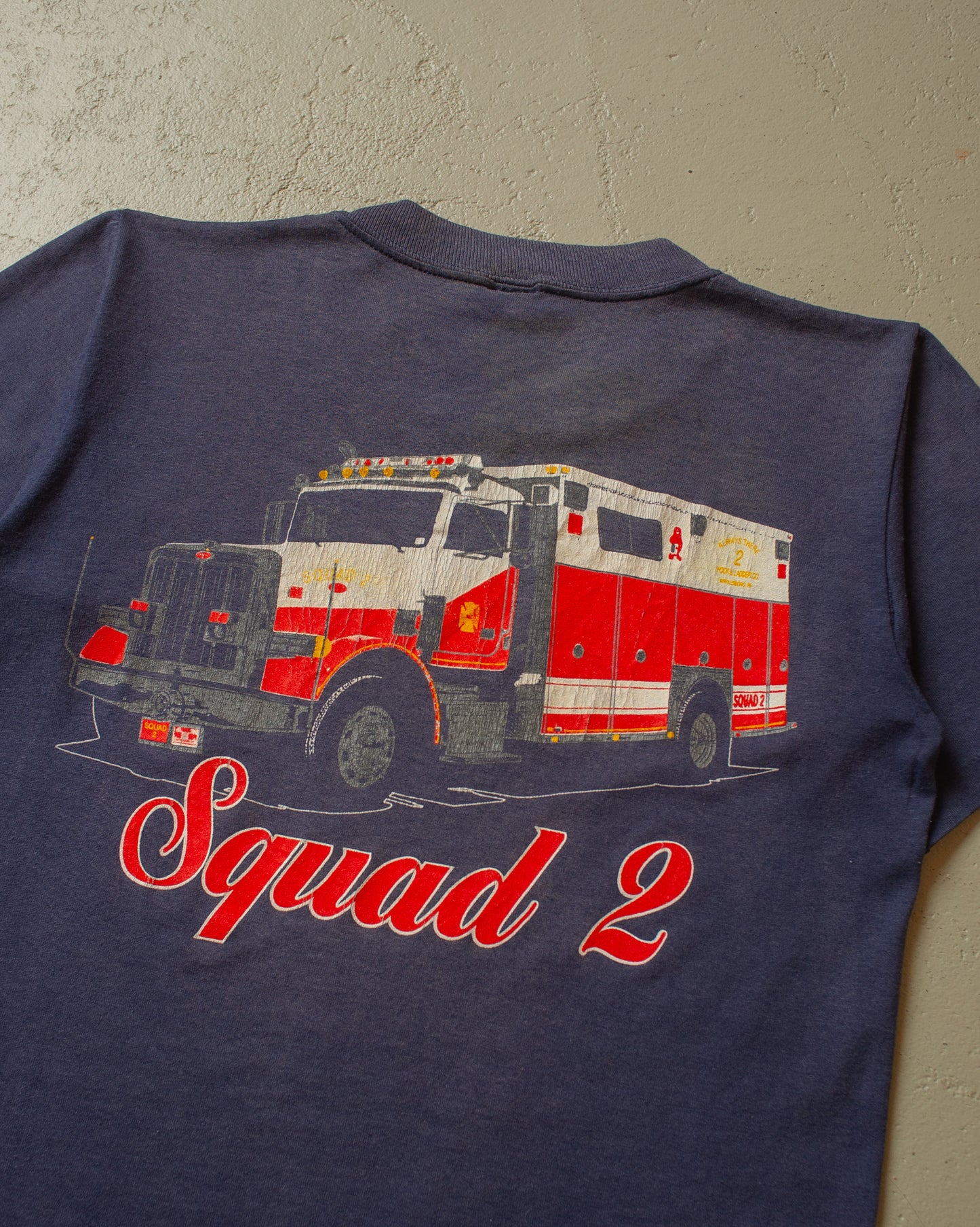 1990s sunfaded Fire Department T-shirt blue - S