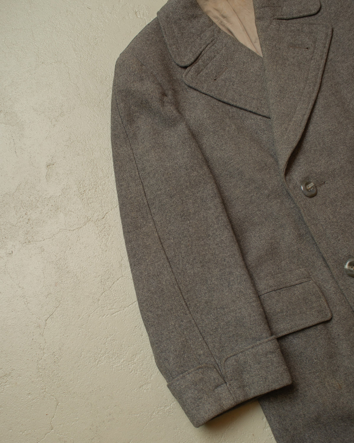 1930s/40s German Double Breasted Wool Overcoat grey - L/XL