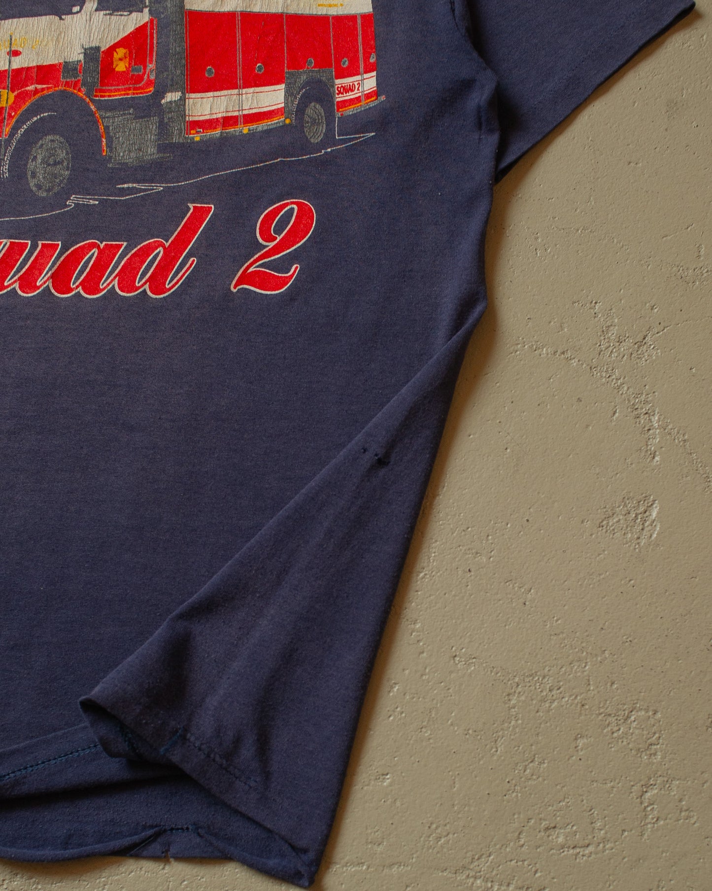 1990s sunfaded Fire Department T-shirt blue - S