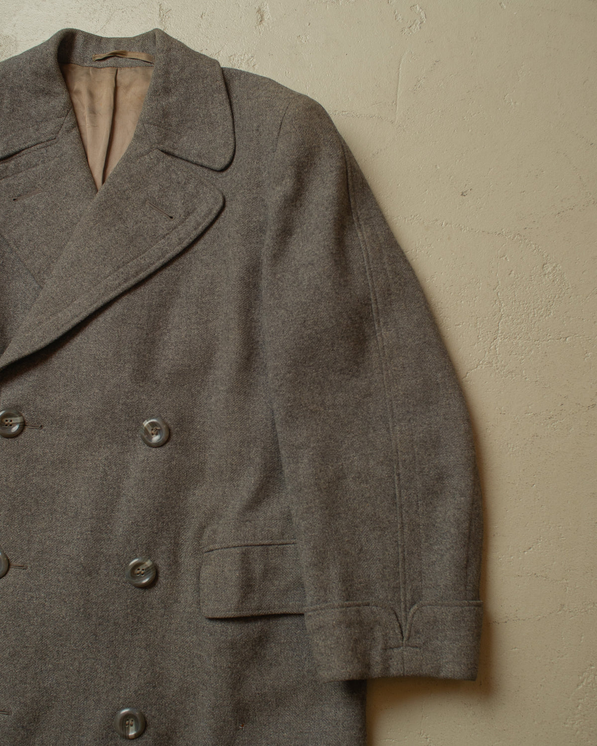 1930s/40s German Double Breasted Wool Overcoat grey - L/XL