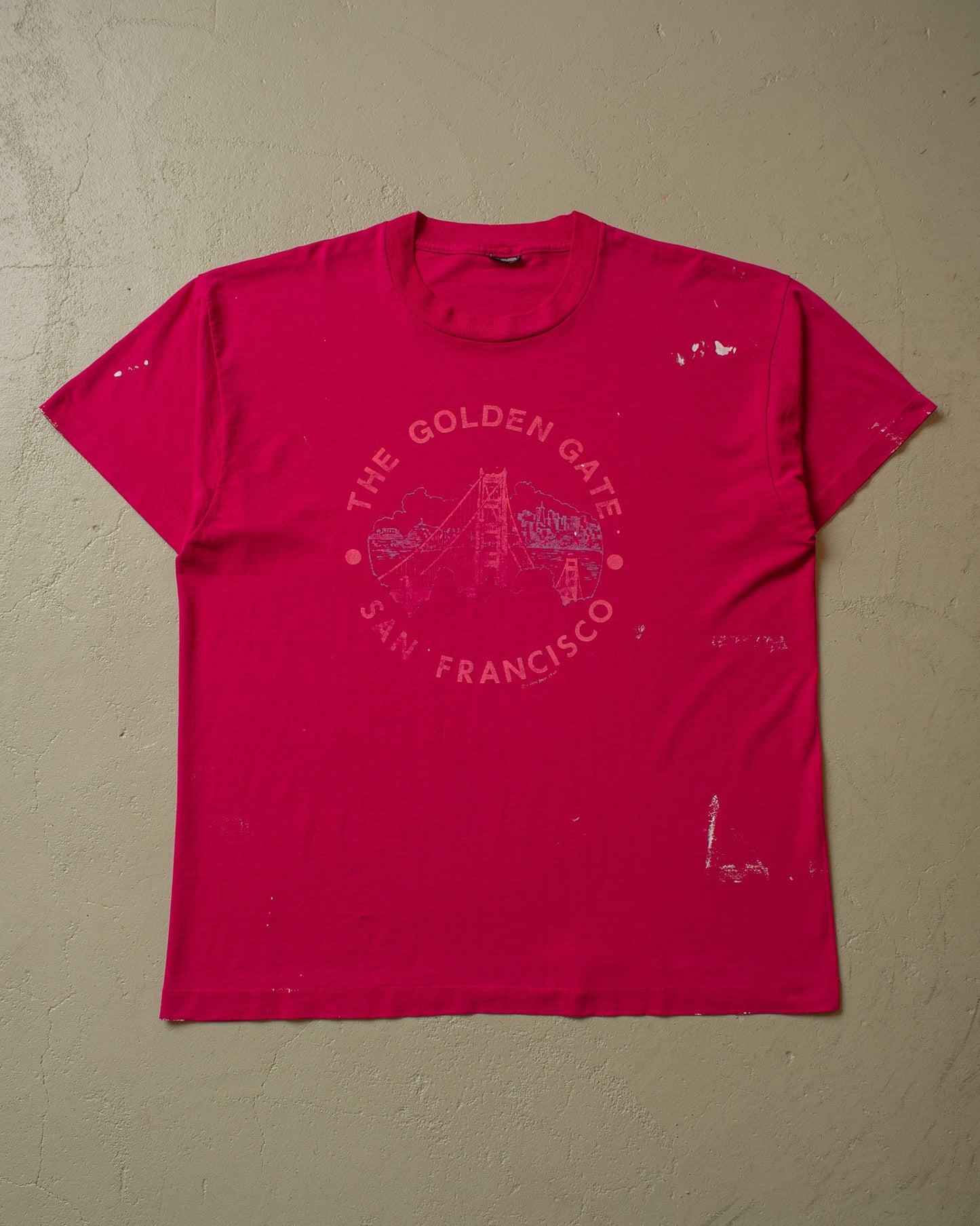 1990s Painter Golden Gate Bridge T-shirt pink - XL/XXL