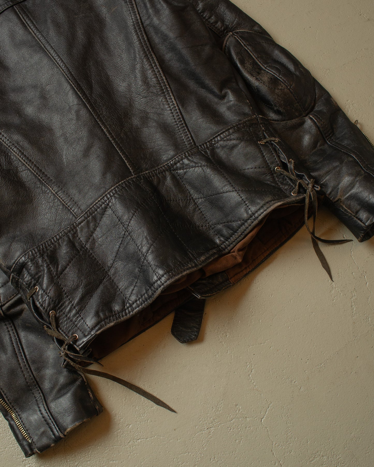 1960s/70s Leather Biker Jacket black - M