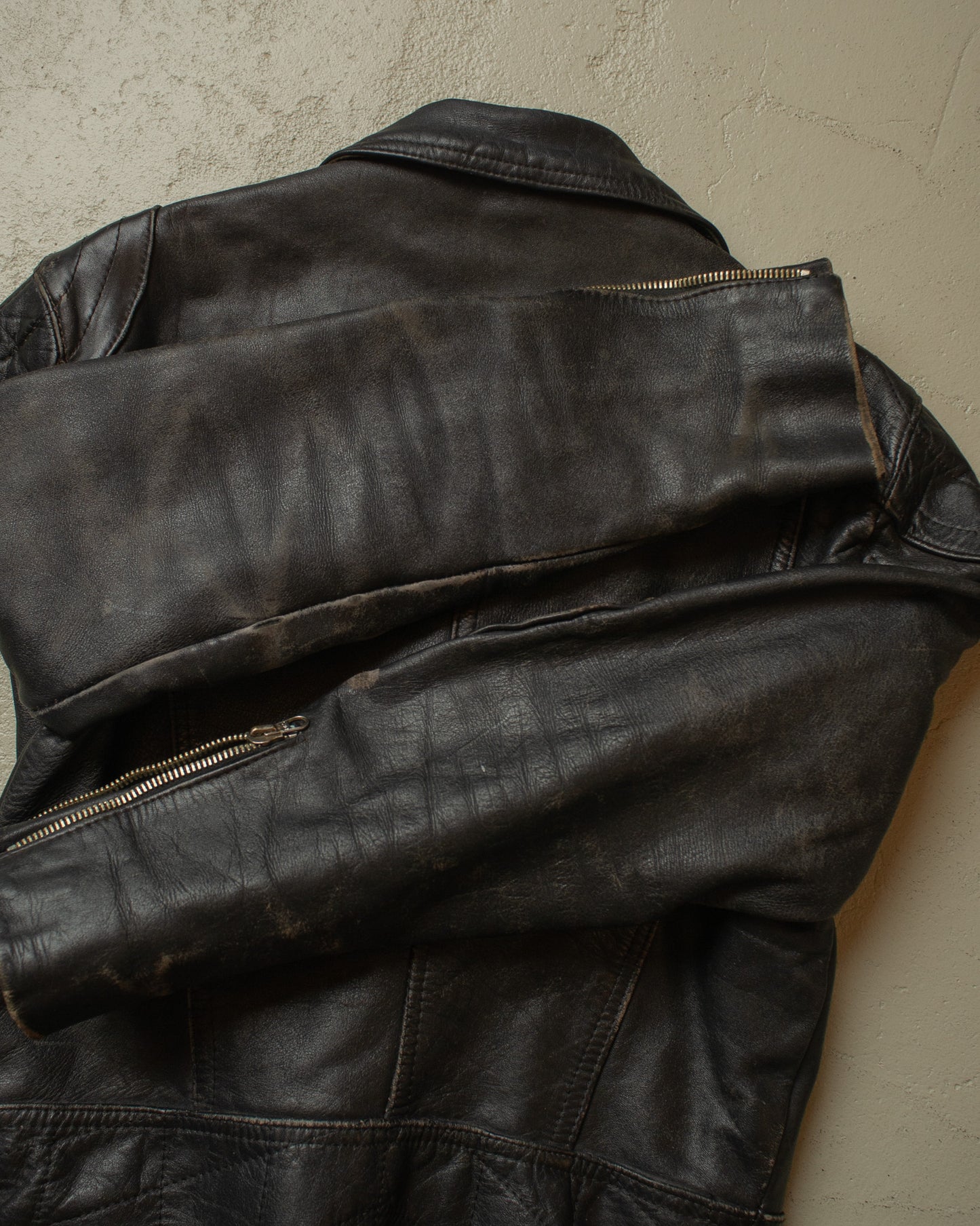 1960s/70s Leather Biker Jacket black - M
