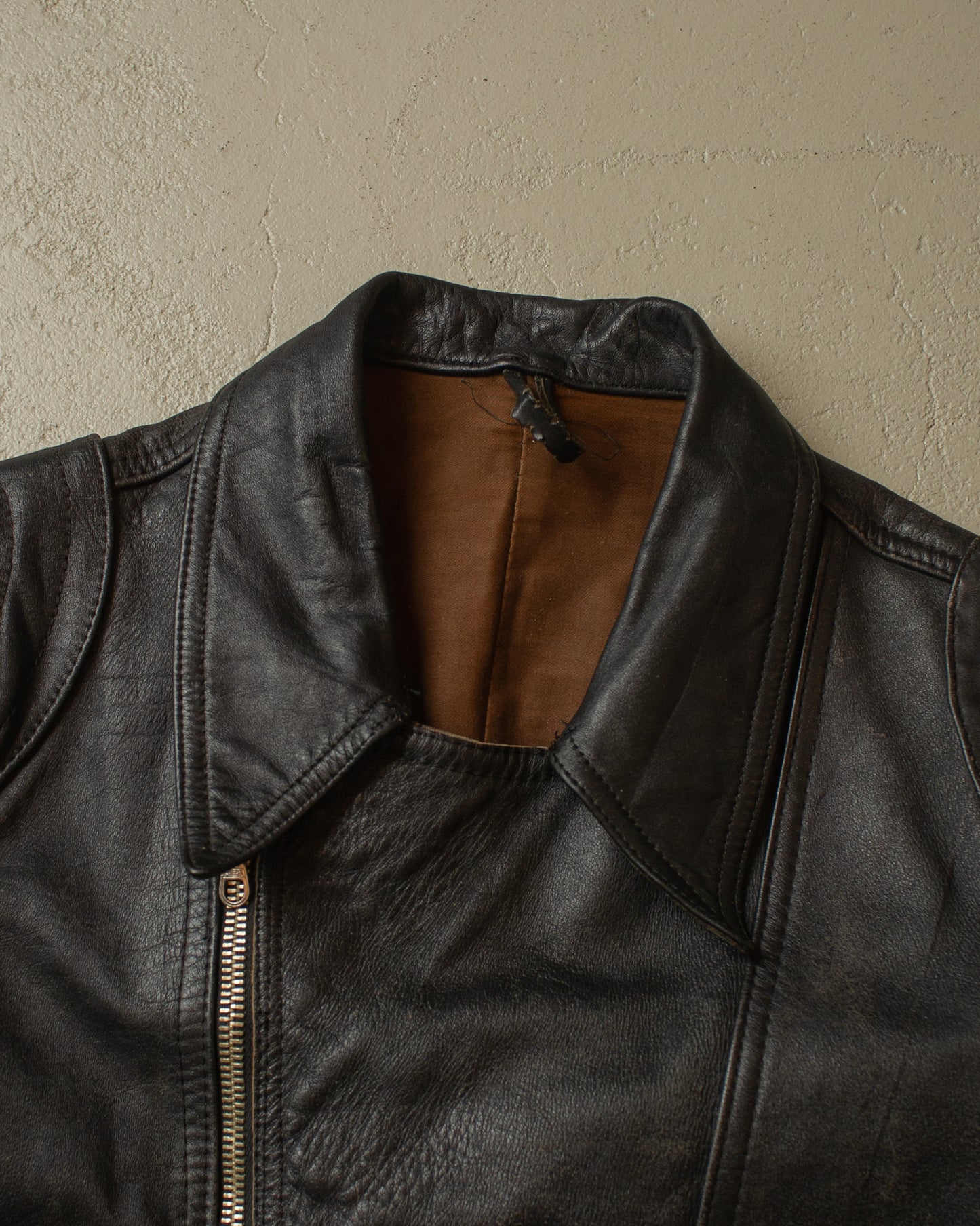 1960s/70s Leather Biker Jacket black - M