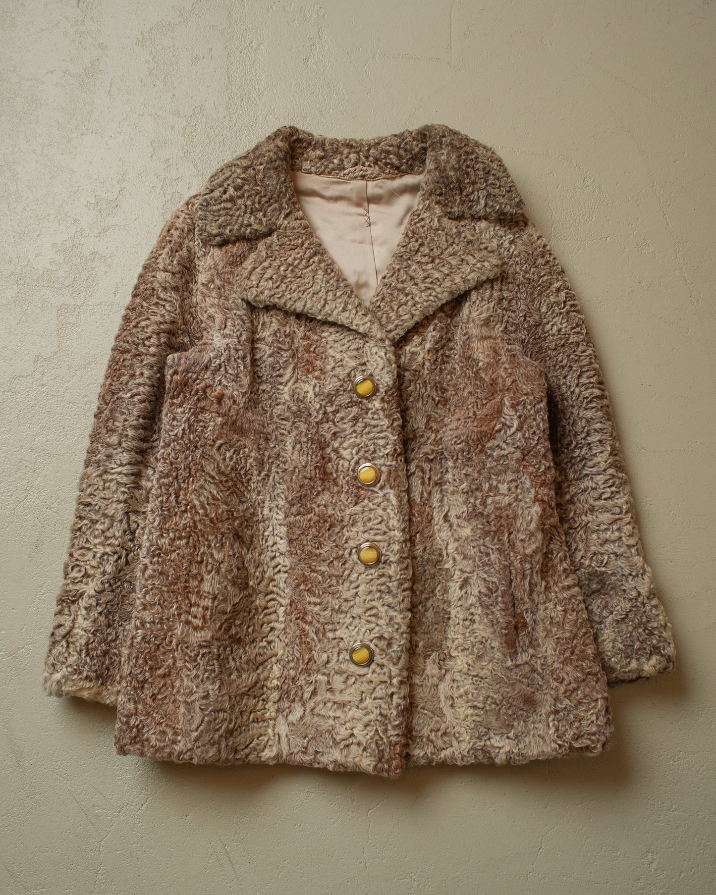 1970s Womens Persian Lamb Coat brown - M/L