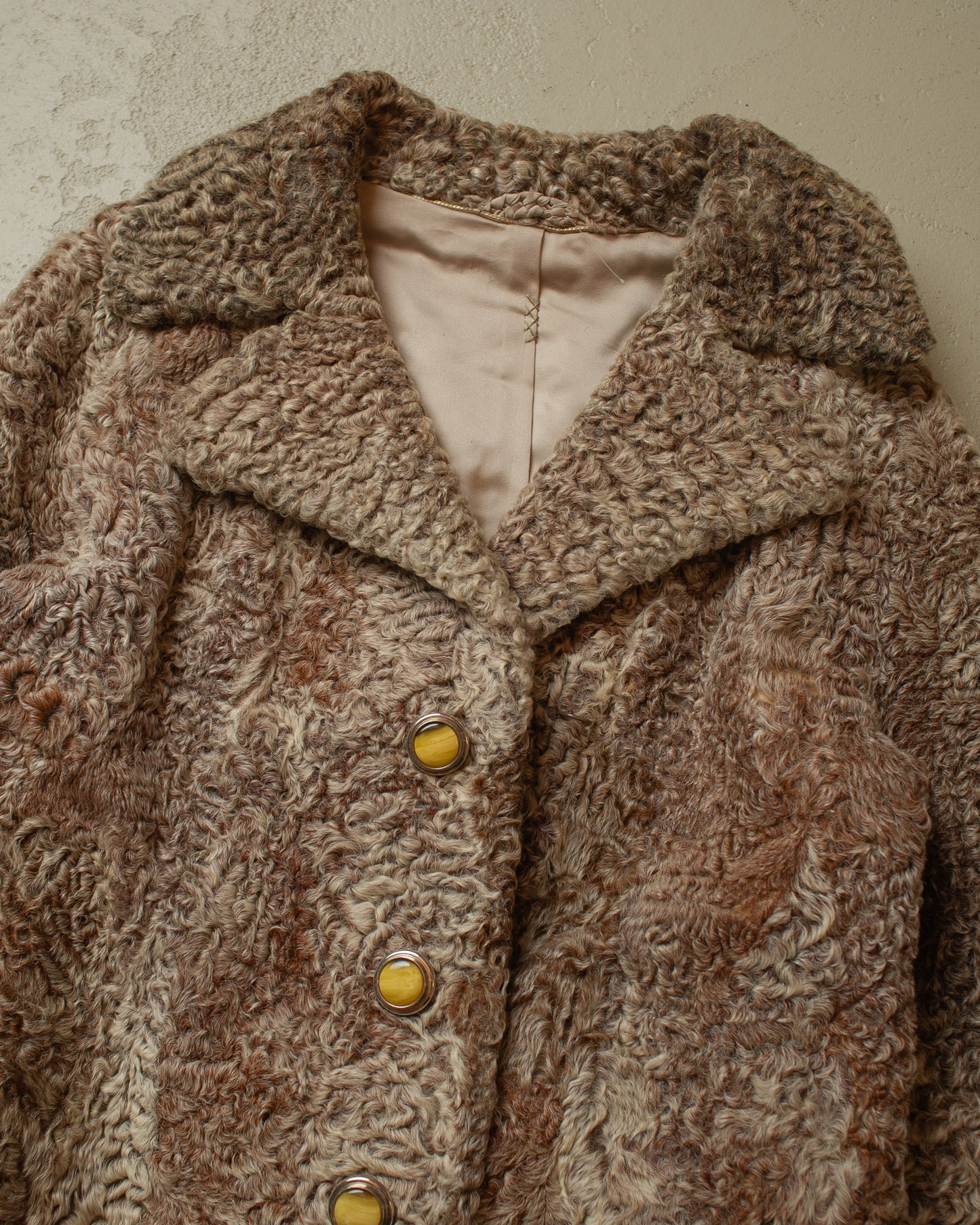 1970s Womens Persian Lamb Coat brown - M/L