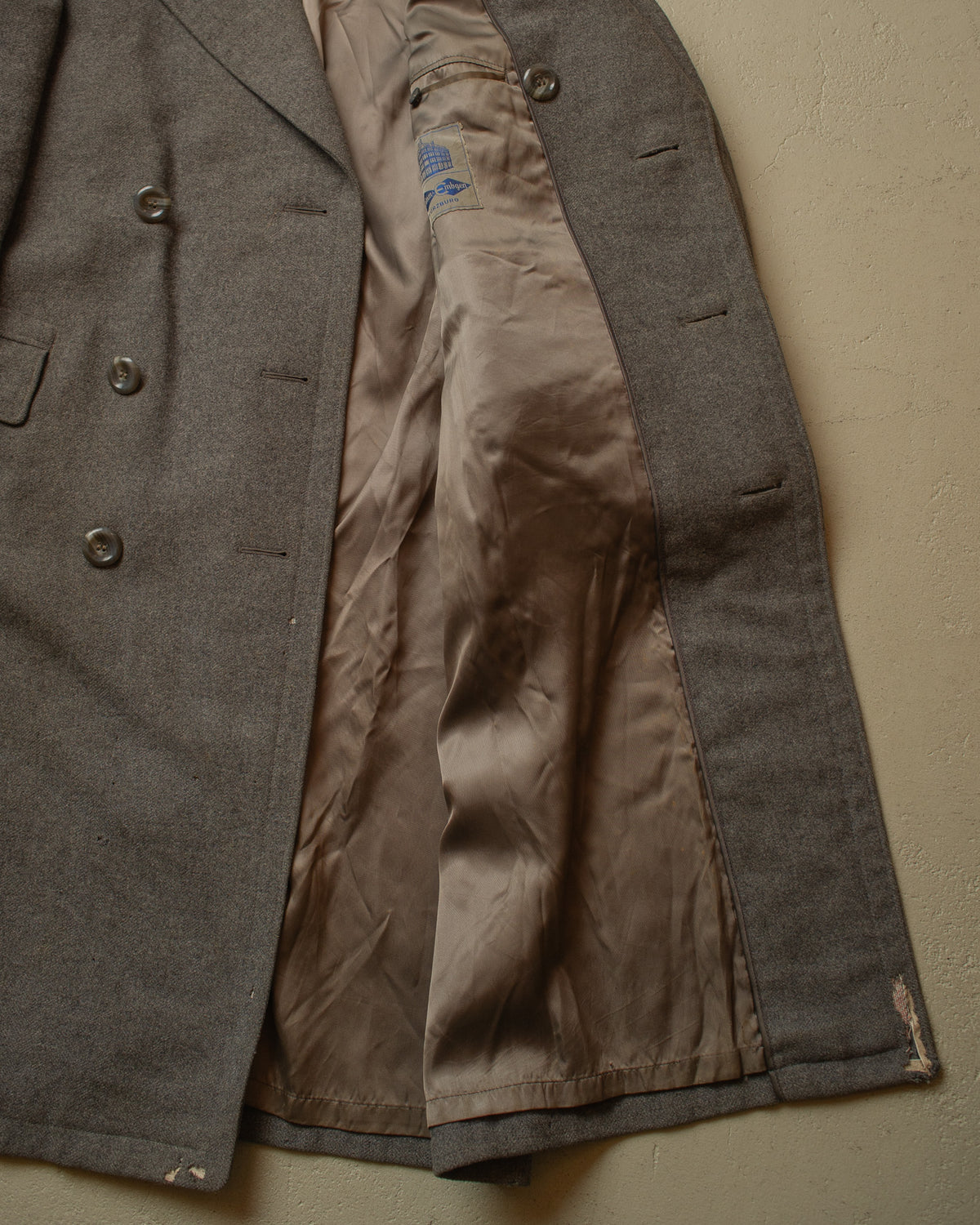 1930s/40s German Double Breasted Wool Overcoat grey - L/XL