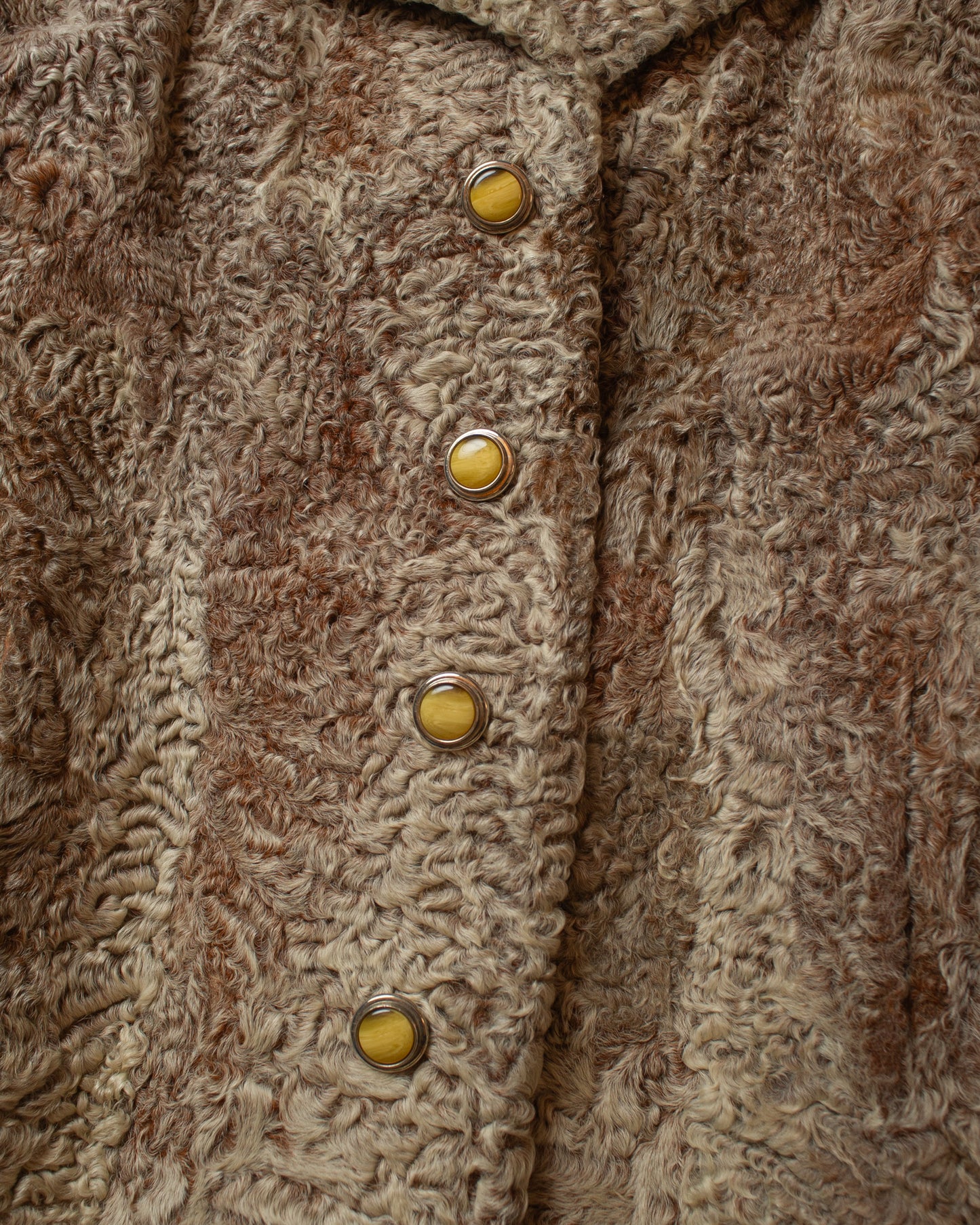 1970s Womens Persian Lamb Coat brown - M/L