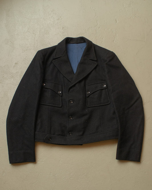 1940s German Wool Ski Suit black - M