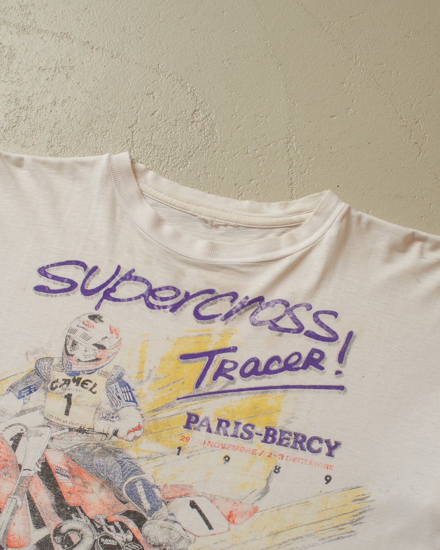 1989 distressed Supercross Tracer T-shirt white - XL/XXL