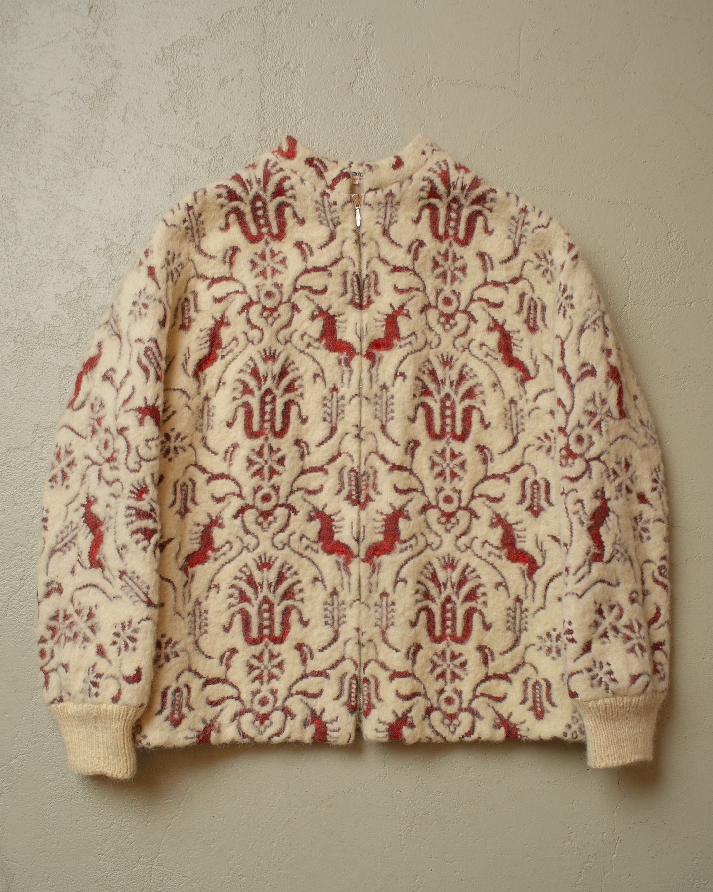 1950s/60s Womens Wool Fleece Jacket creme - M/L