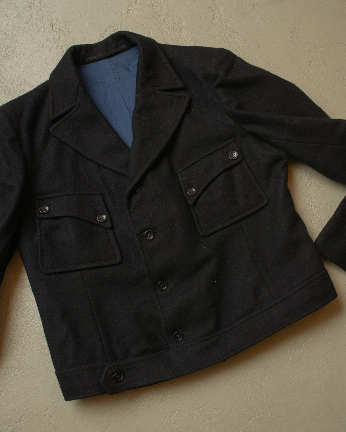 1940s German Wool Ski Suit black - M