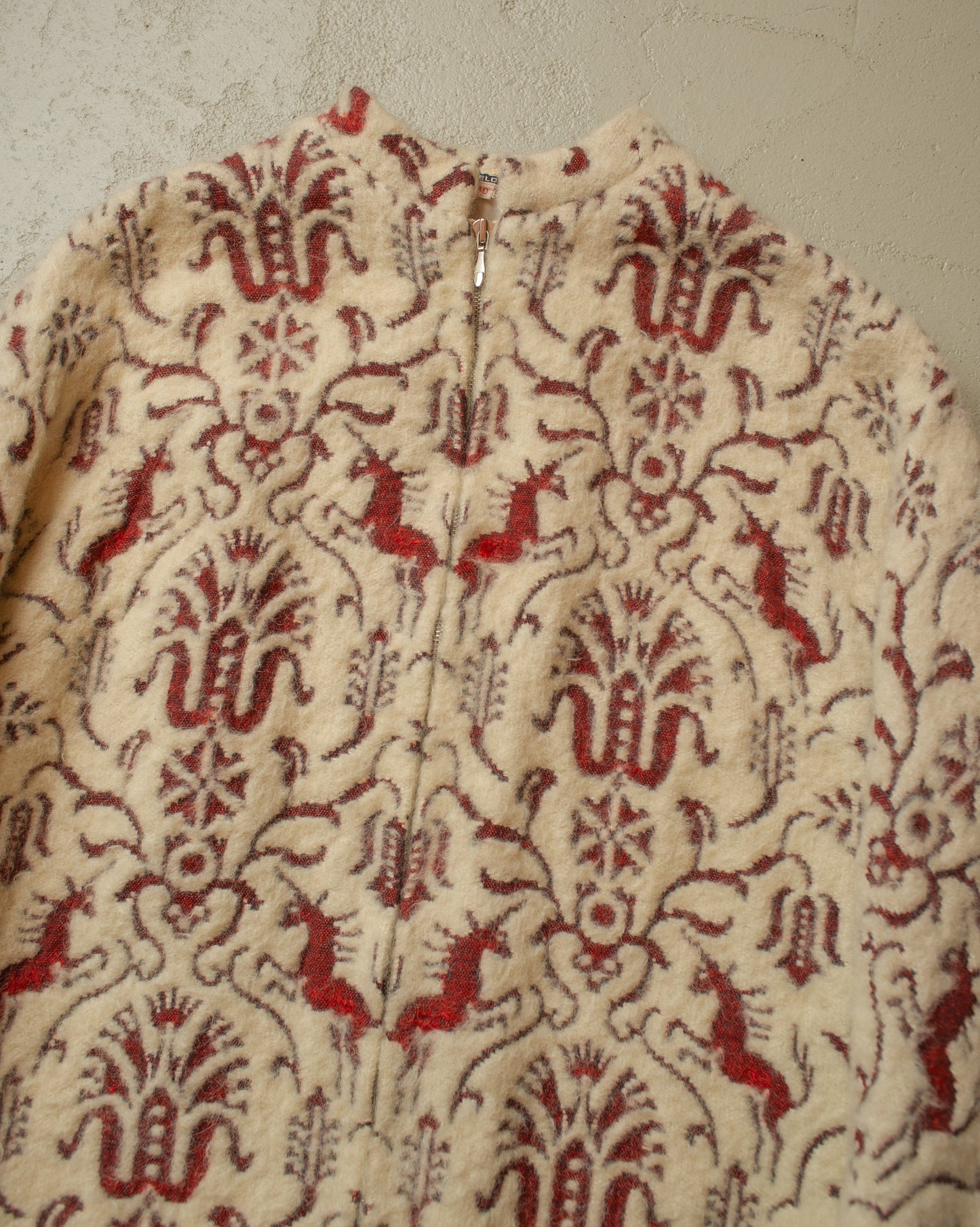 1950s/60s Womens Wool Fleece Jacket creme - M/L