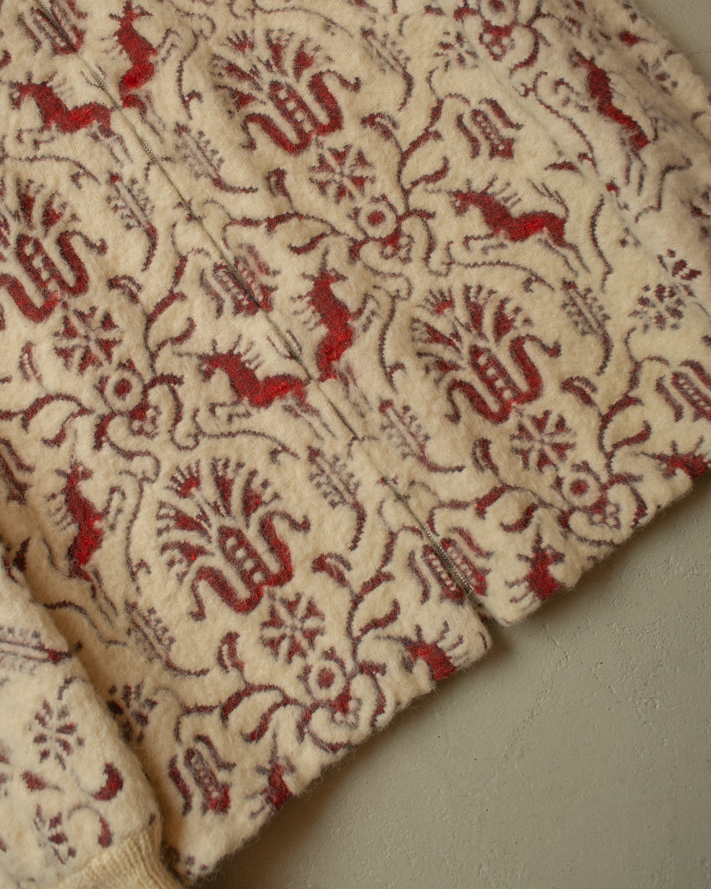 1950s/60s Womens Wool Fleece Jacket creme - M/L