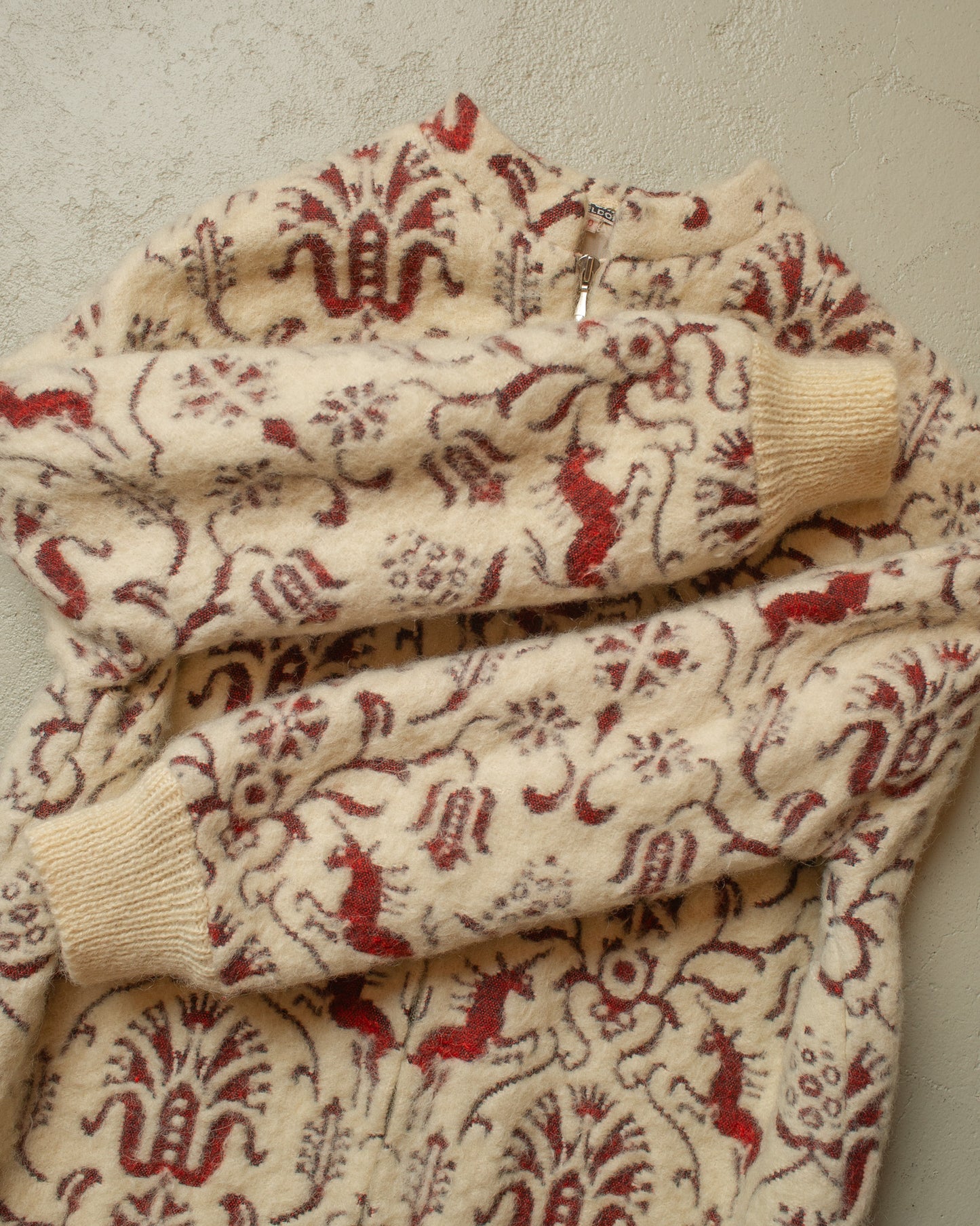 1950s/60s Womens Wool Fleece Jacket creme - M/L