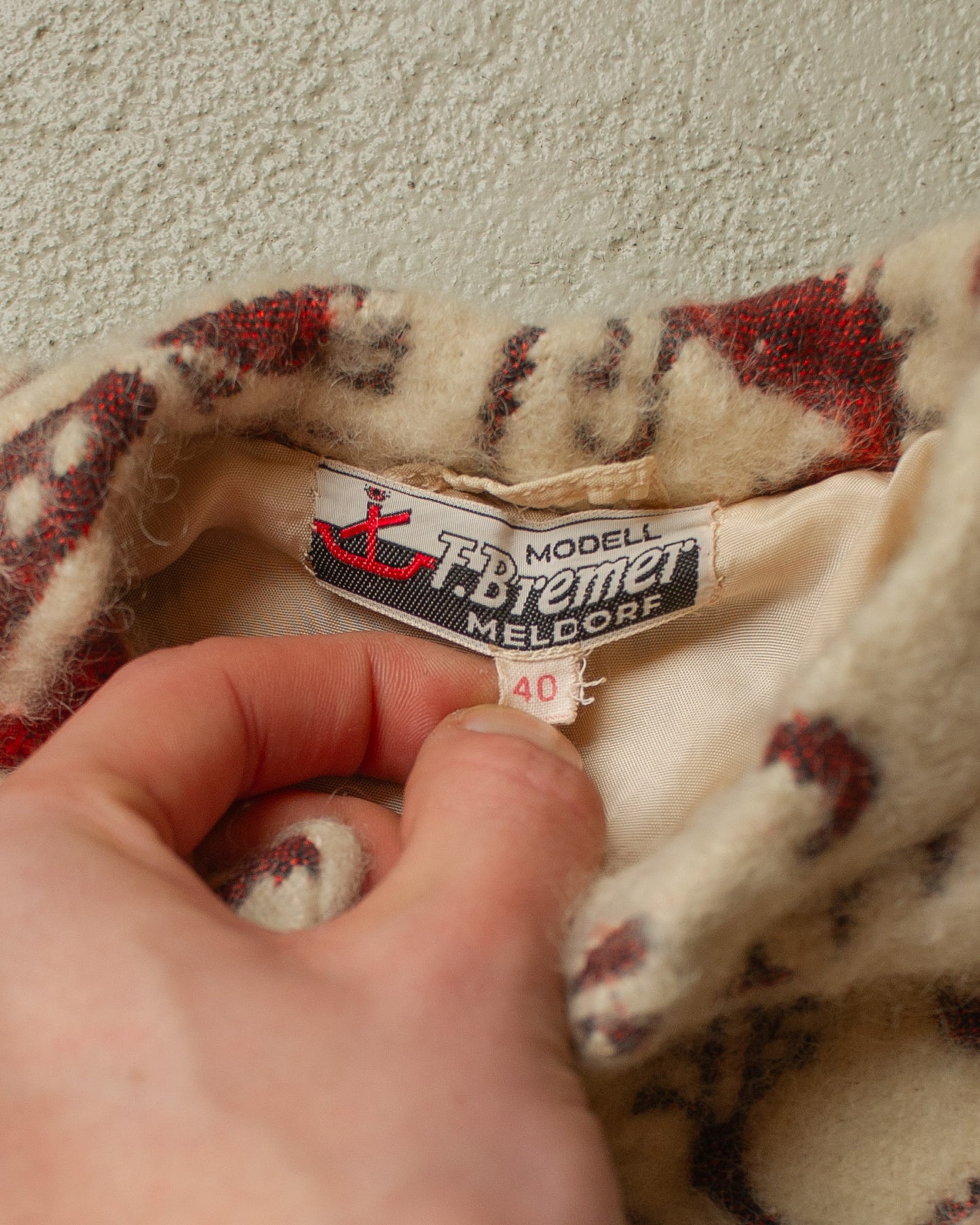 1950s/60s Womens Wool Fleece Jacket creme - M/L