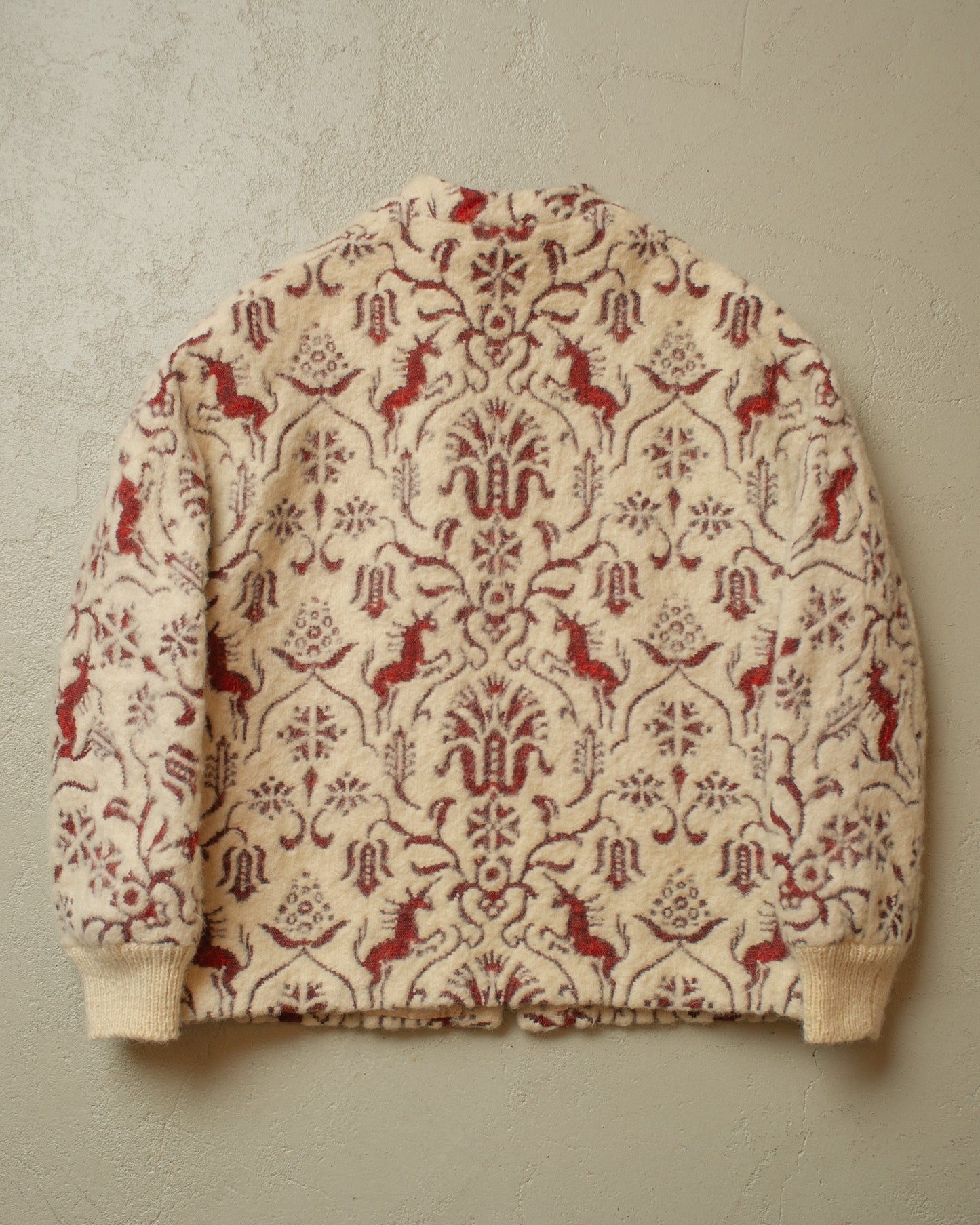 1950s/60s Womens Wool Fleece Jacket creme - M/L