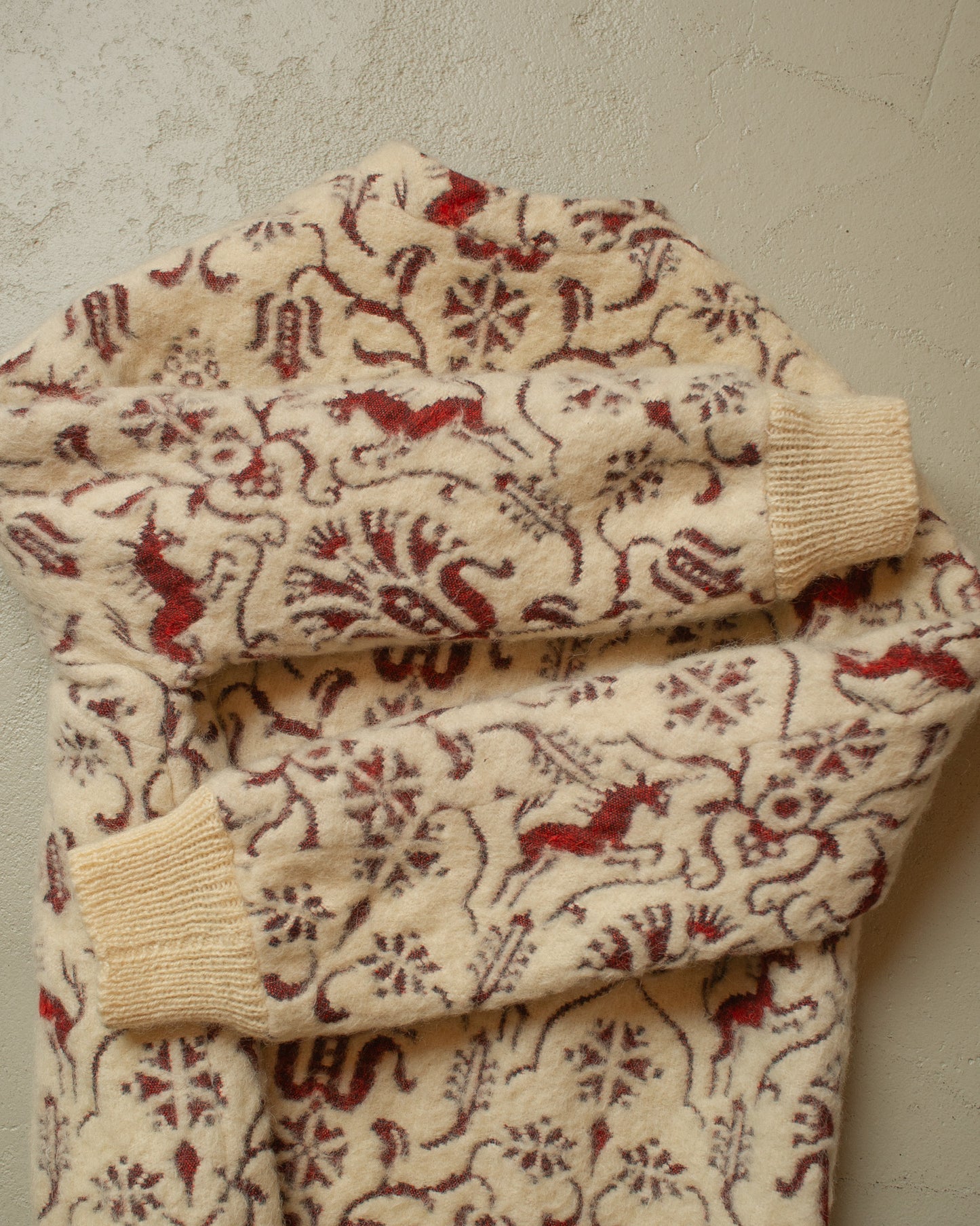 1950s/60s Womens Wool Fleece Jacket creme - M/L