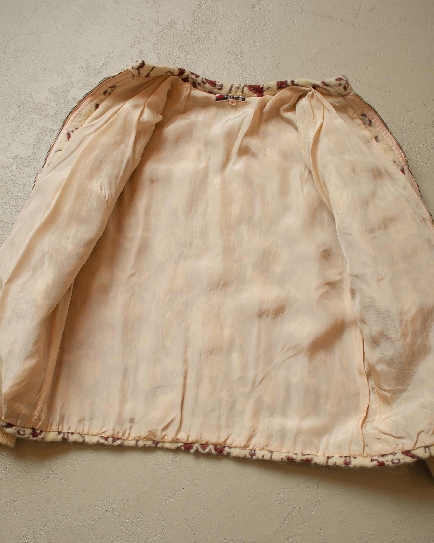 1950s/60s Womens Wool Fleece Jacket creme - M/L
