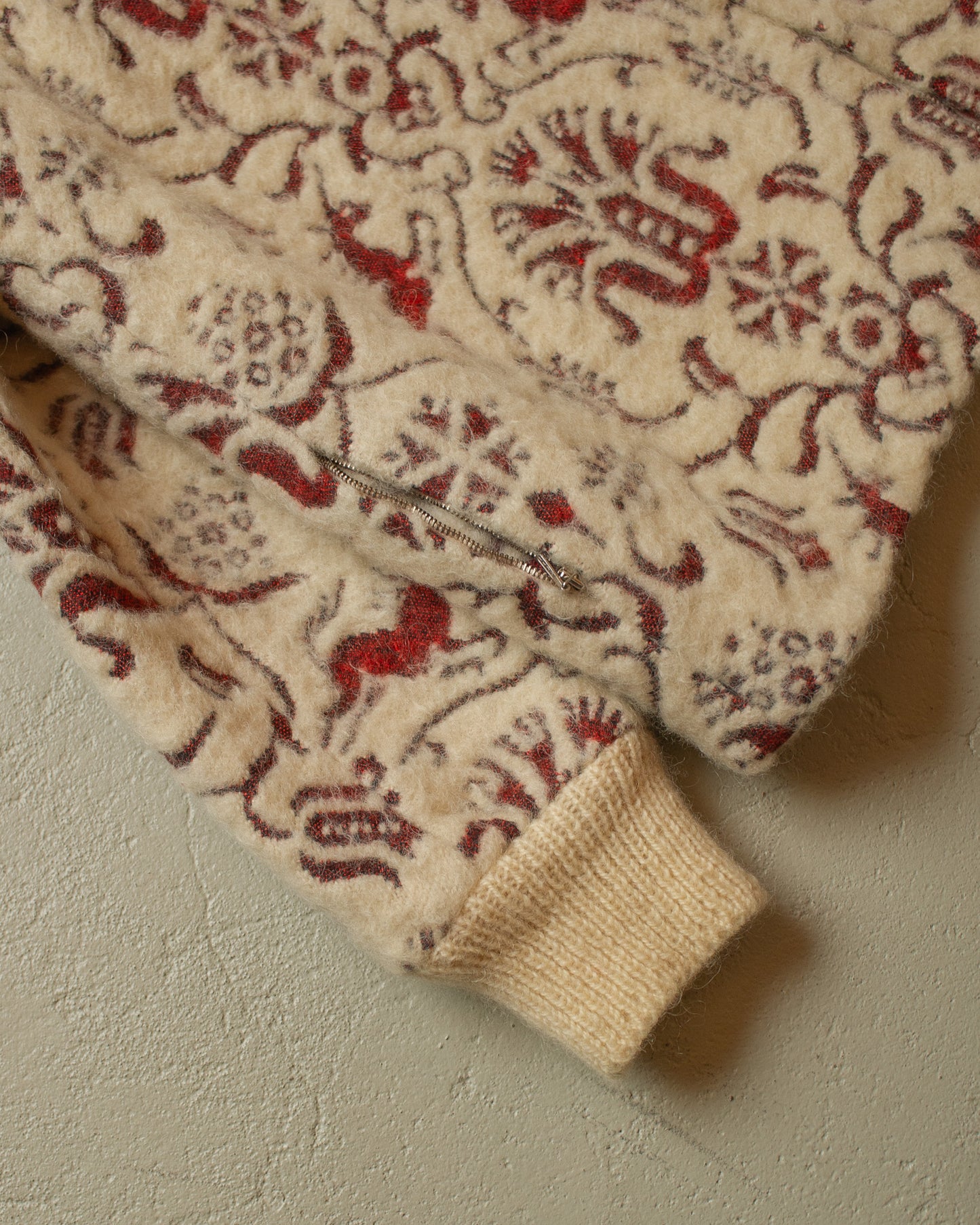1950s/60s Womens Wool Fleece Jacket creme - M/L