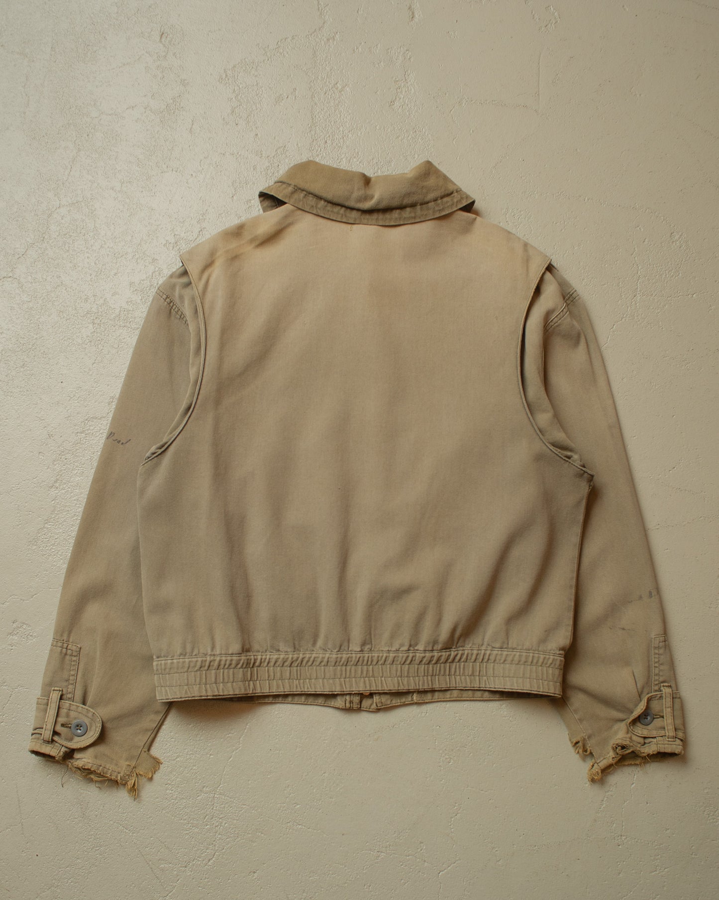 1980s/90s distressed Military Inspired Cotton Jacket khaki - M