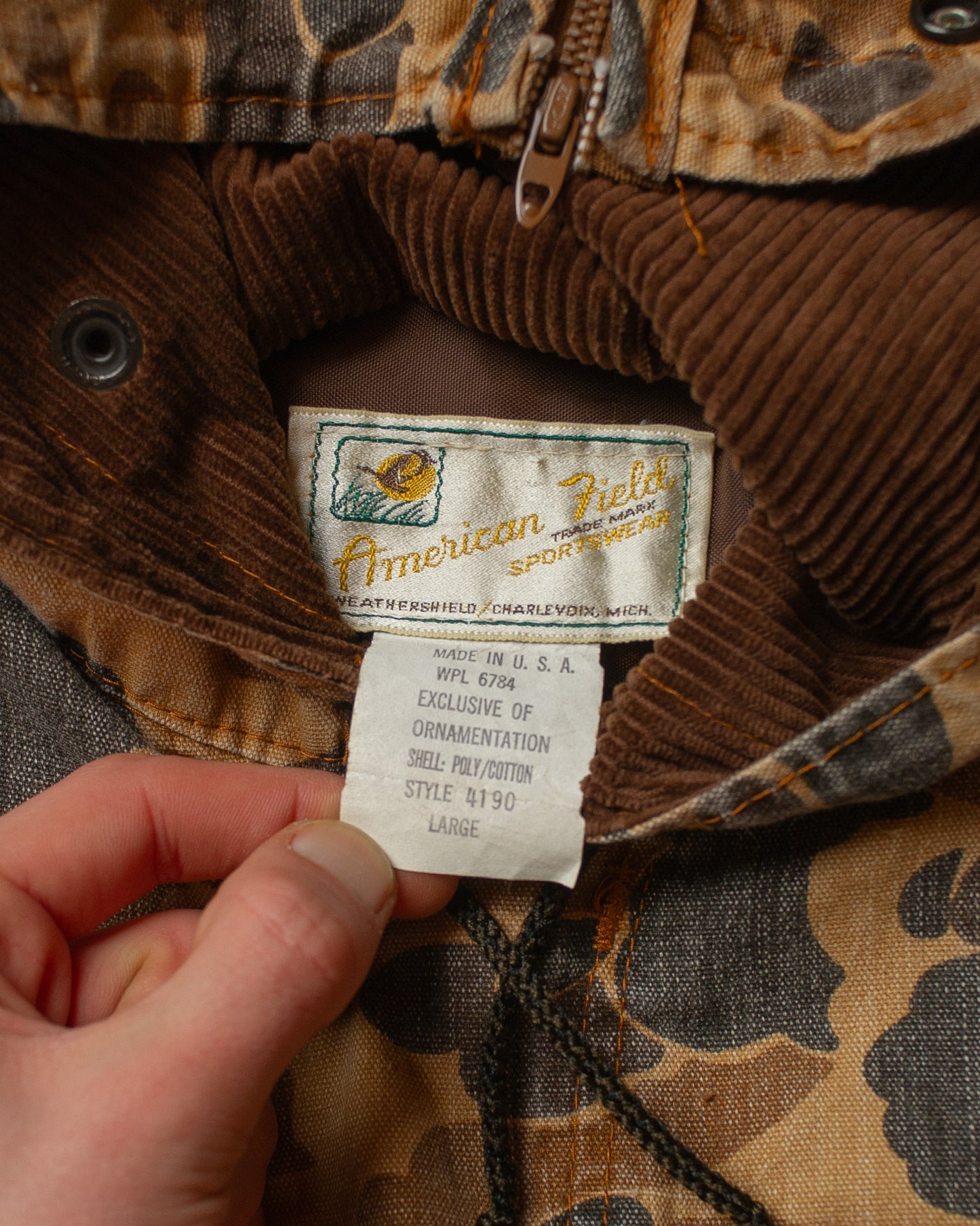 1970s/80s Duck Camo Hunting Jacket - L