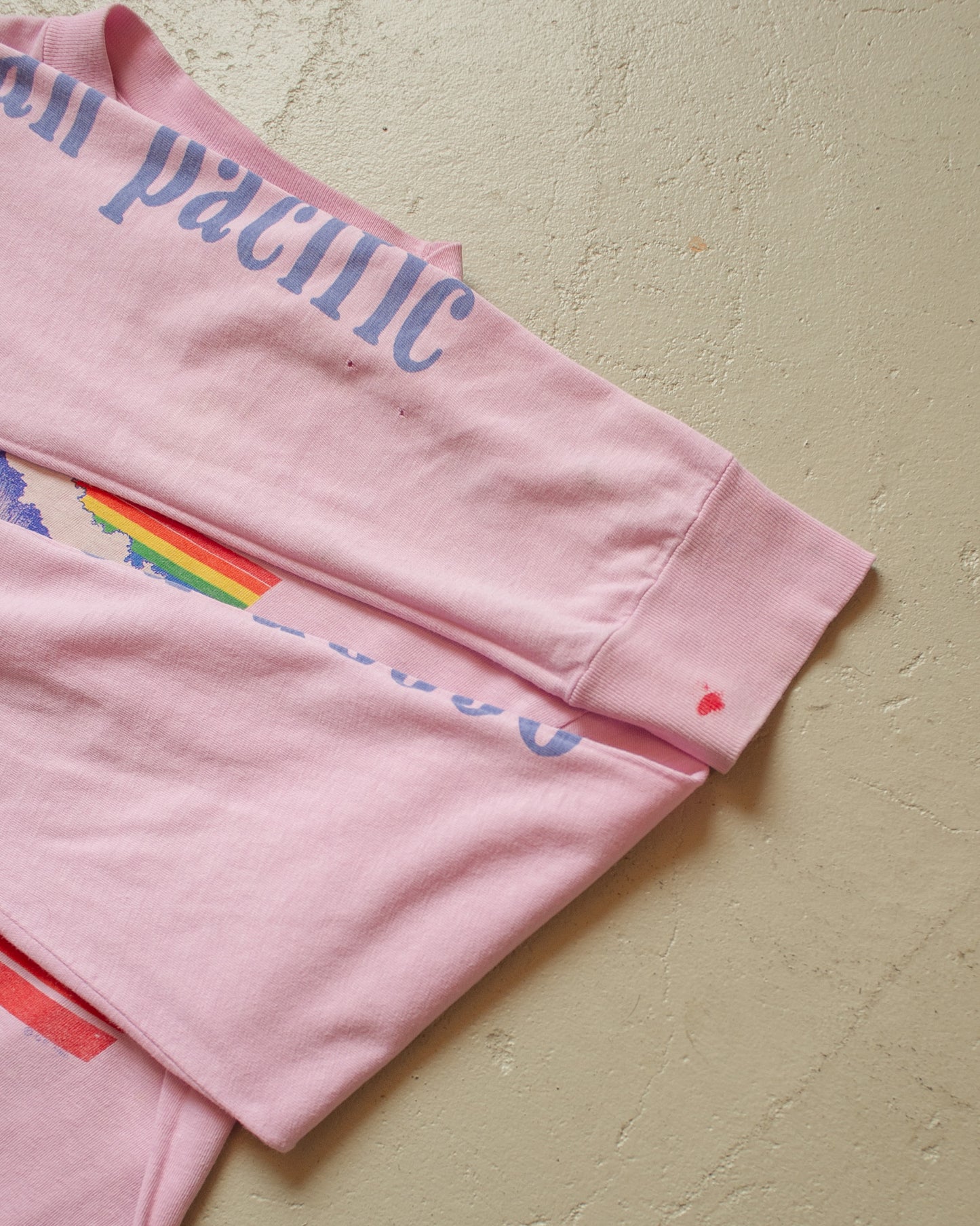 1980s distressed Ocean Pacific "The Wave" Longsleeve pink - M/L