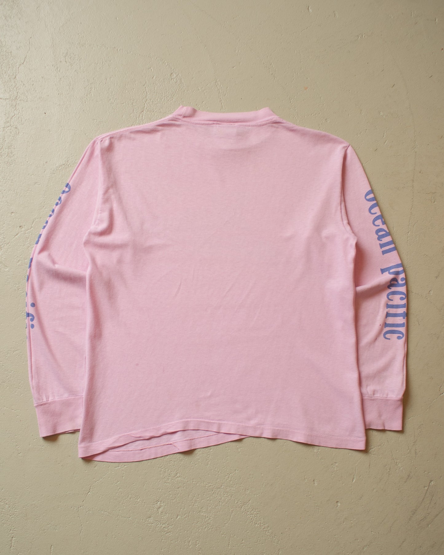 1980s distressed Ocean Pacific "The Wave" Longsleeve pink - M/L