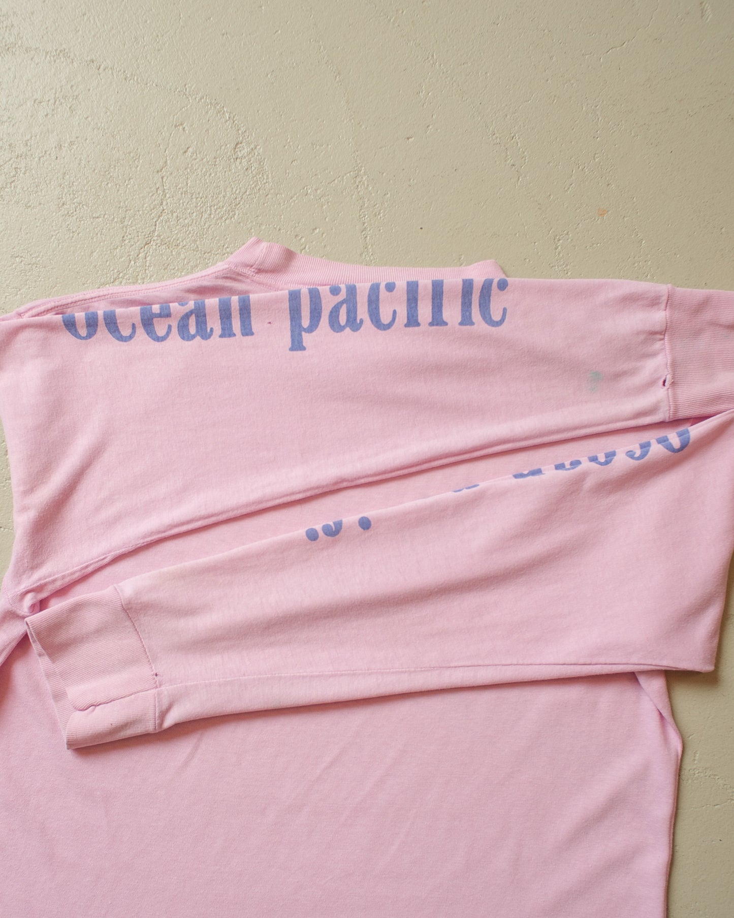 1980s distressed Ocean Pacific "The Wave" Longsleeve pink - M/L