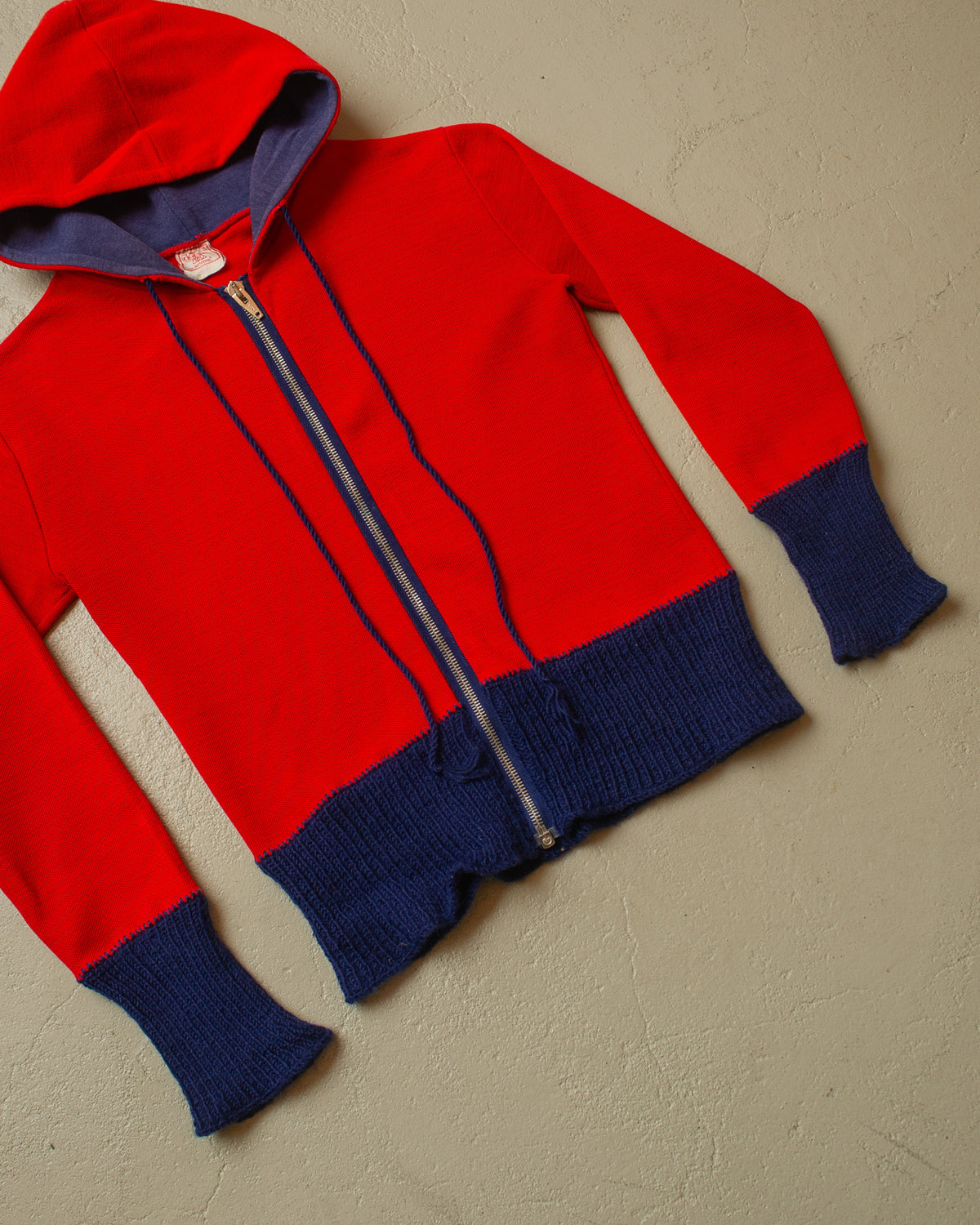 1960s German Womens Sports Hoodie red - XS