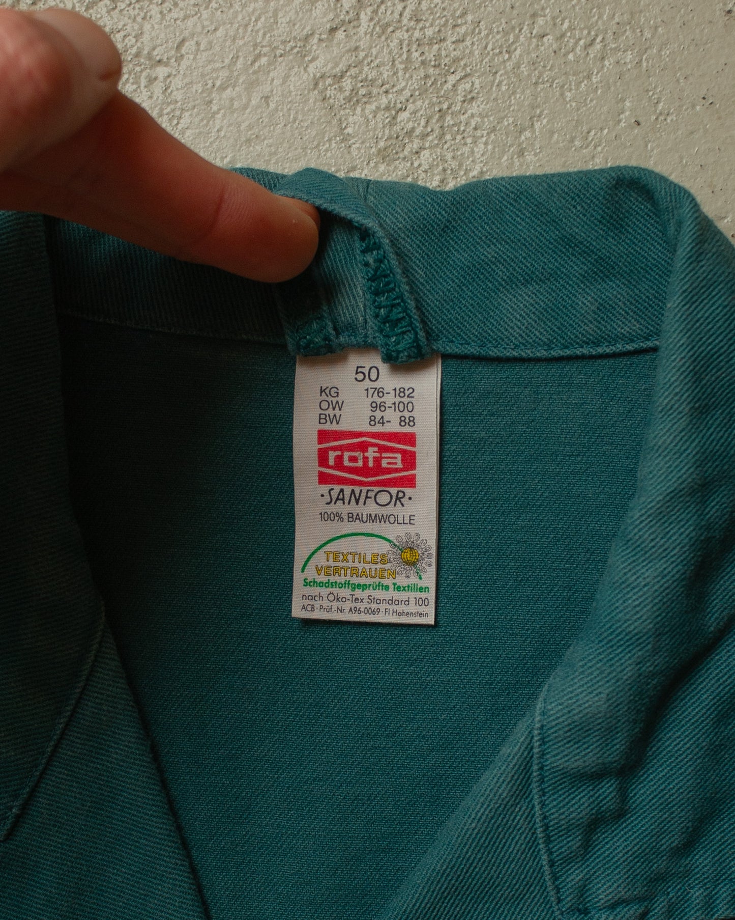 1980s/90s Rofa Work Jacket turquoise - L