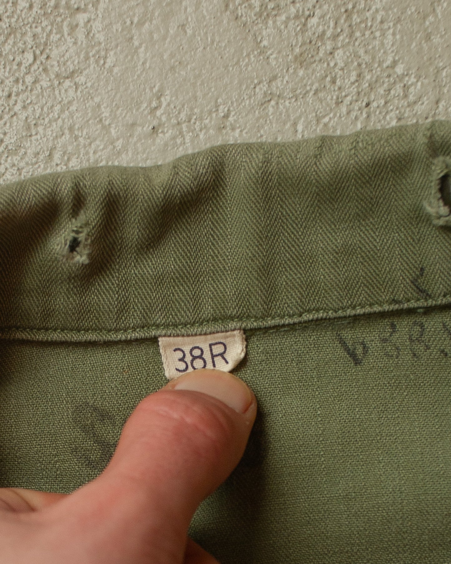 1940s WW2 US Army HBT Shirt green (Gas Flap) - XL