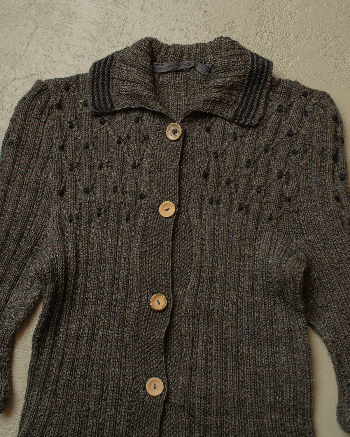 ca. 1920s/30s Rare German Womens Short sleeve Knit Jacket grey - XS/S