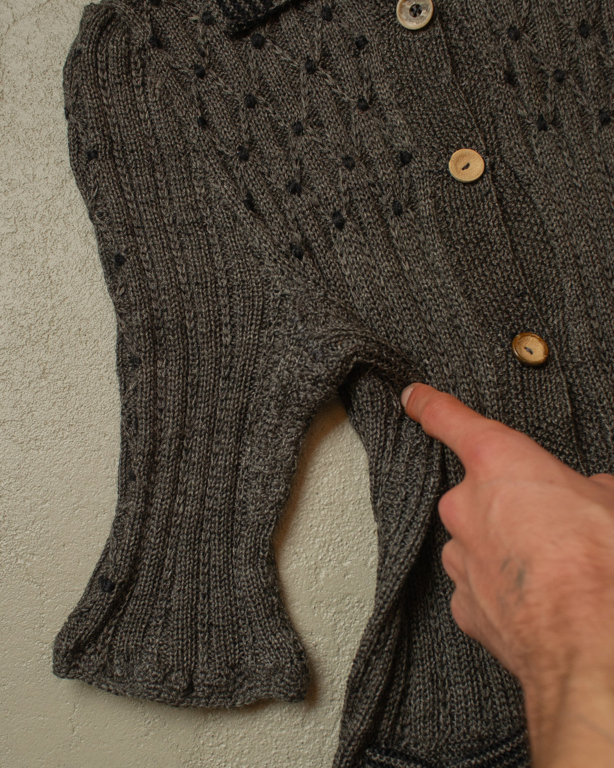 ca. 1920s/30s Rare German Womens Short sleeve Knit Jacket grey - XS/S